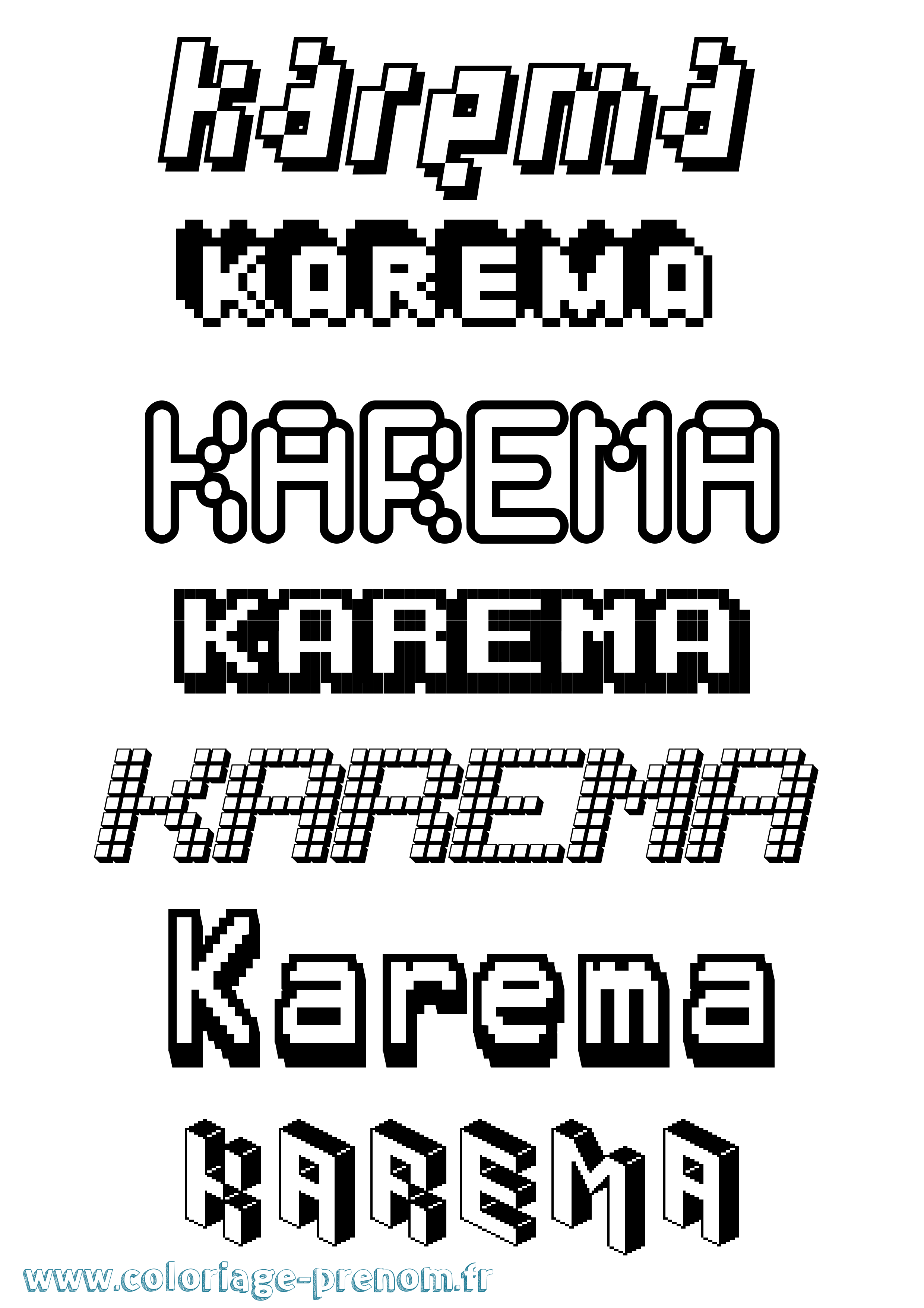 Coloriage Karema Pixel Coloriage prénom Karema Pixel