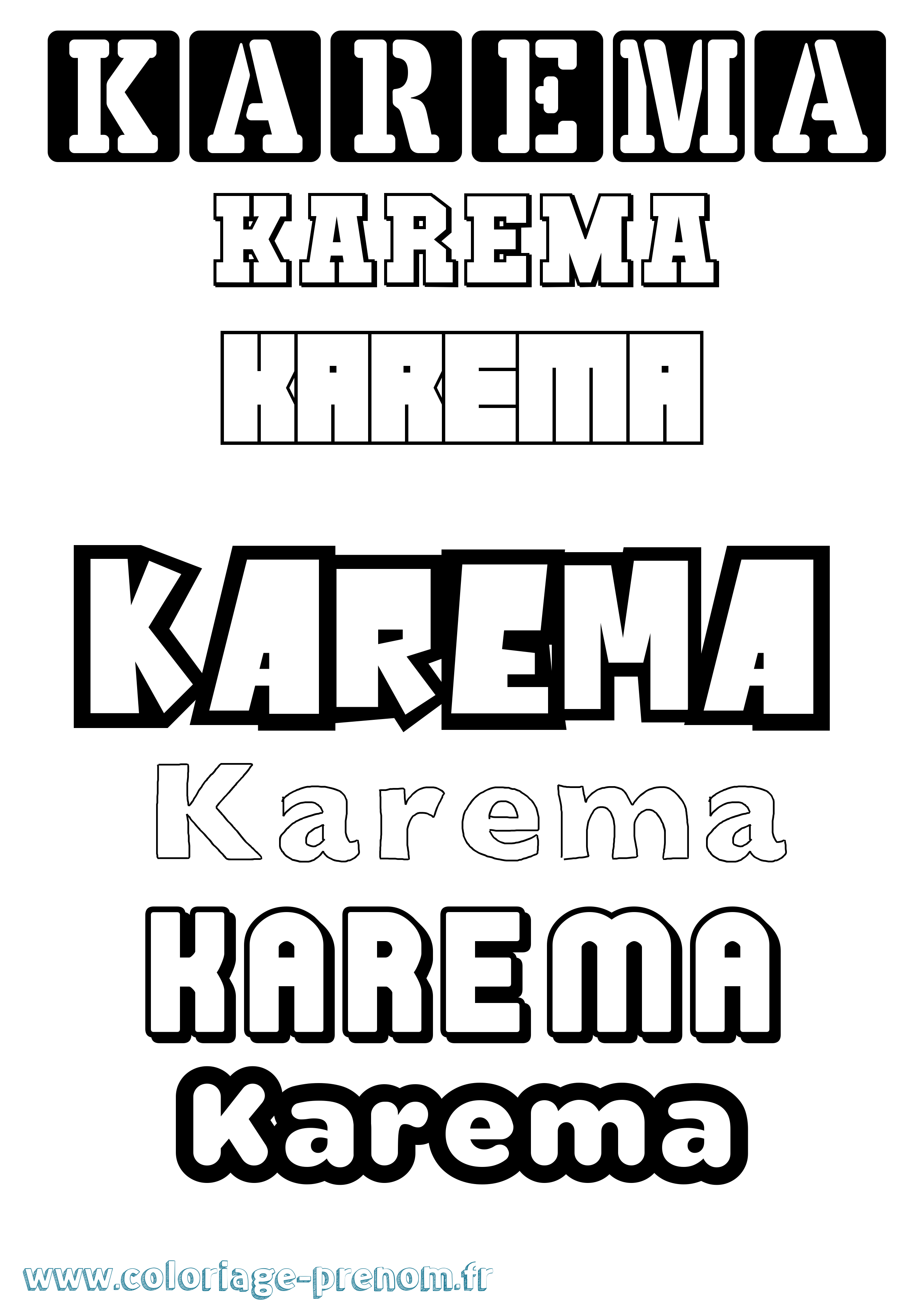 Coloriage Karema Simple Coloriage prénom Karema Simple