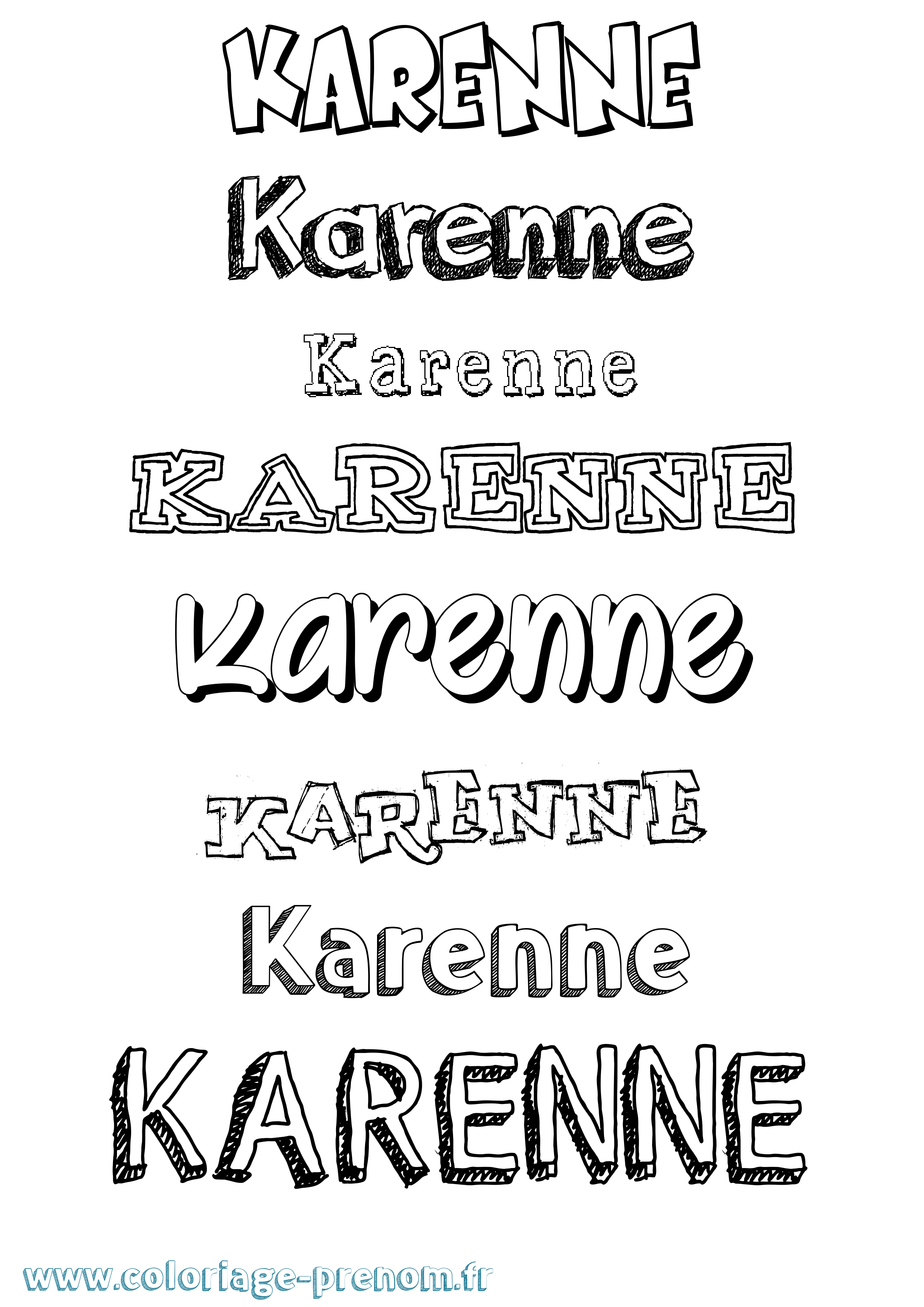 Coloriage Karenne Dessiné Coloriage prénom Karenne Dessiné