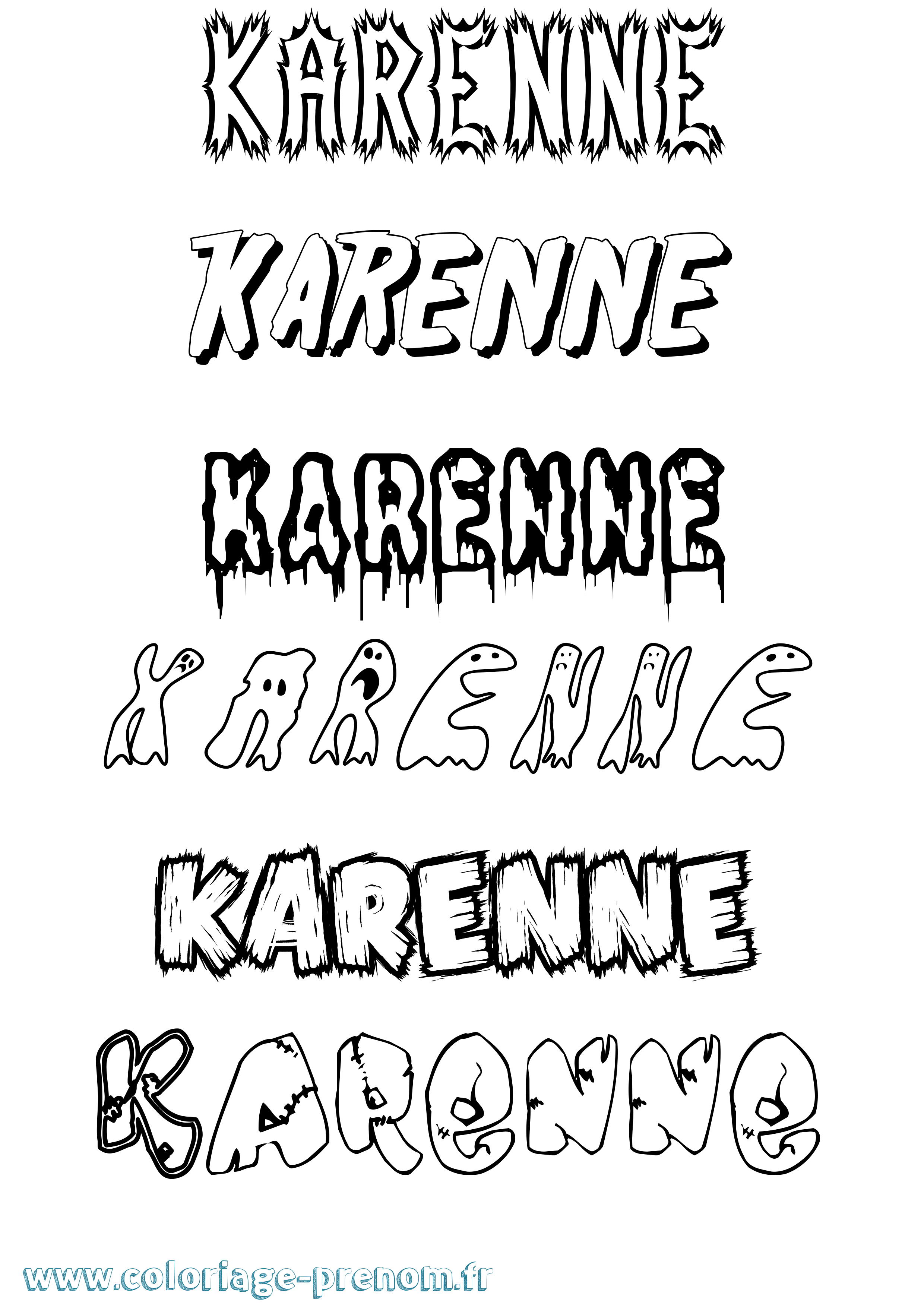 Coloriage Karenne Frisson Coloriage prénom Karenne Frisson