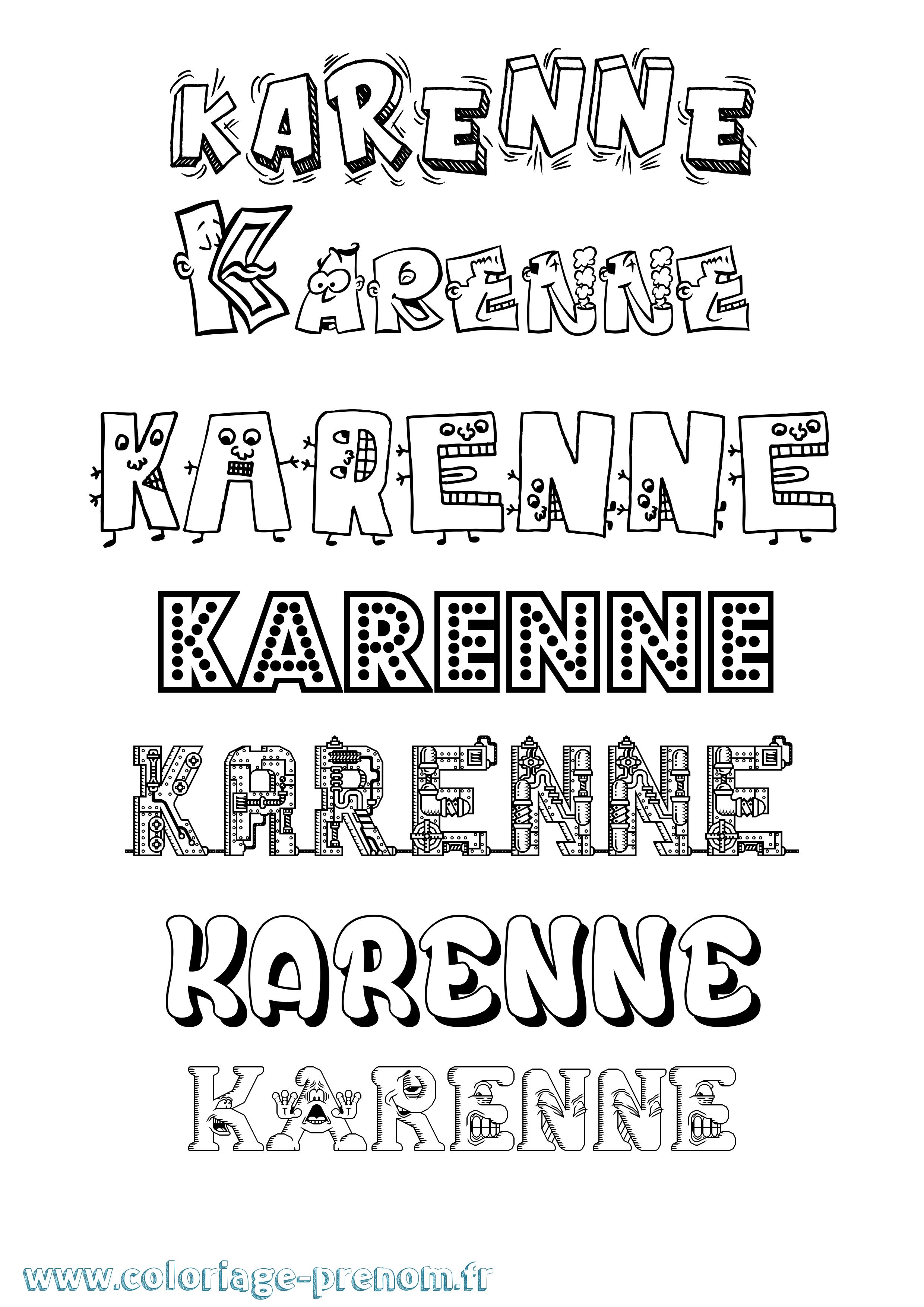 Coloriage Karenne Fun Coloriage prénom Karenne Fun