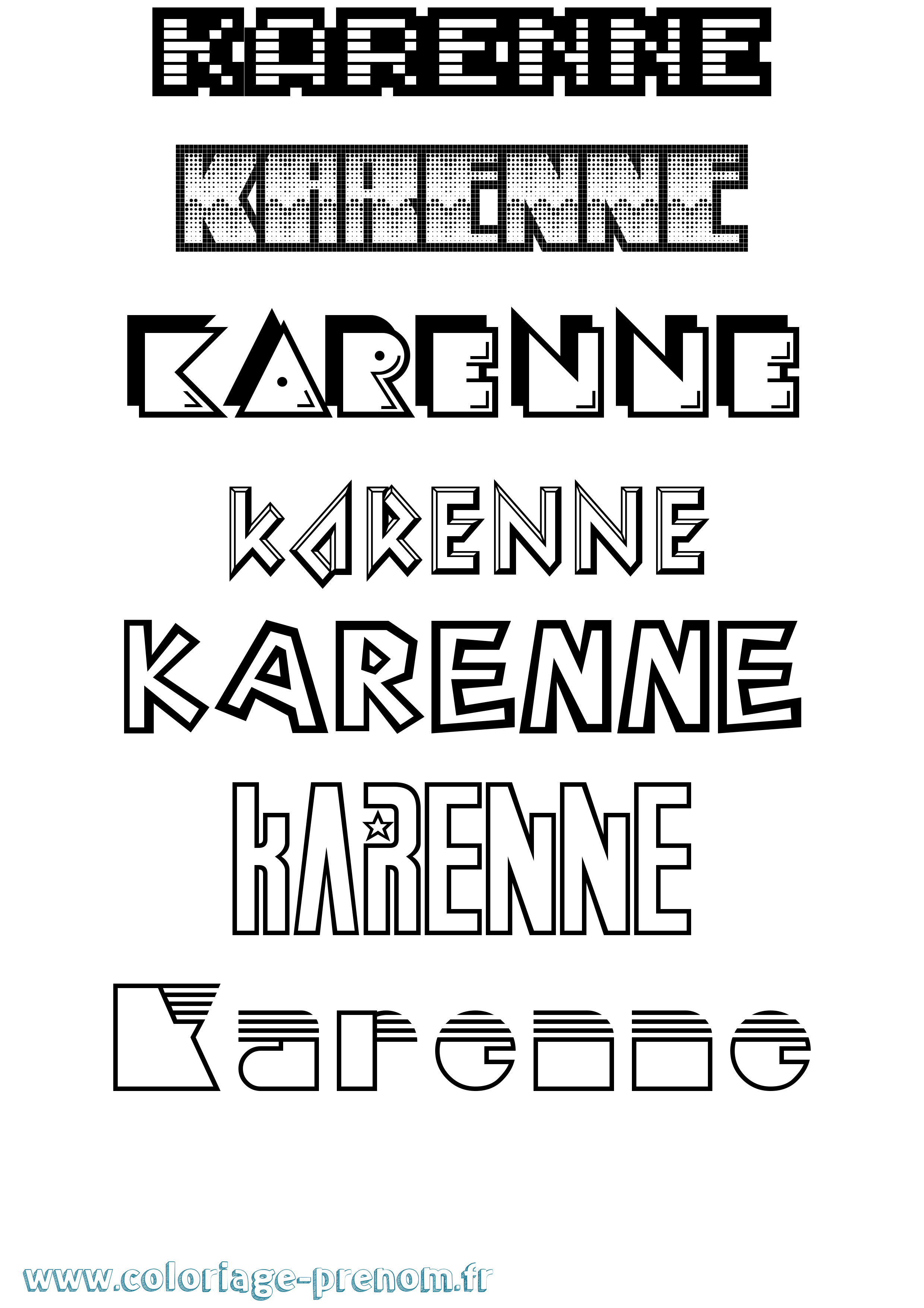 Coloriage Karenne Jeux Vidéos Coloriage prénom Karenne Jeux Vidéos