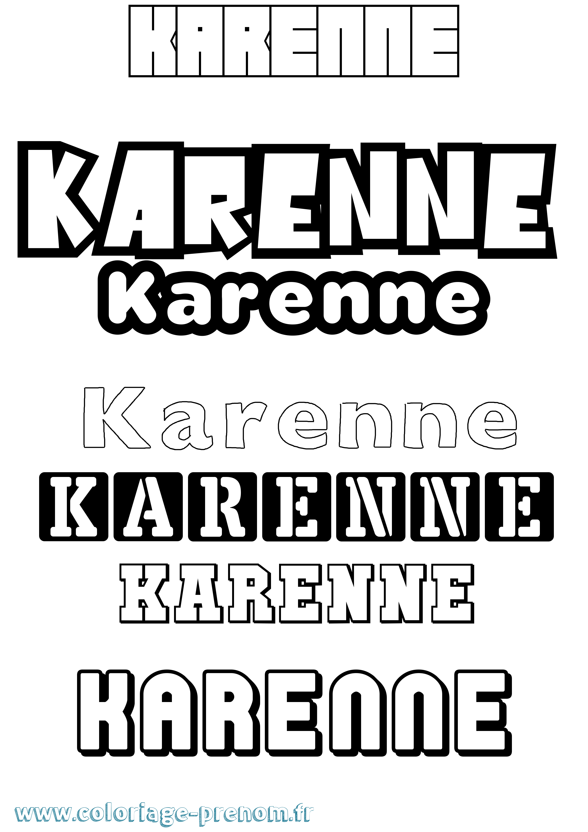 Coloriage Karenne Simple Coloriage prénom Karenne Simple