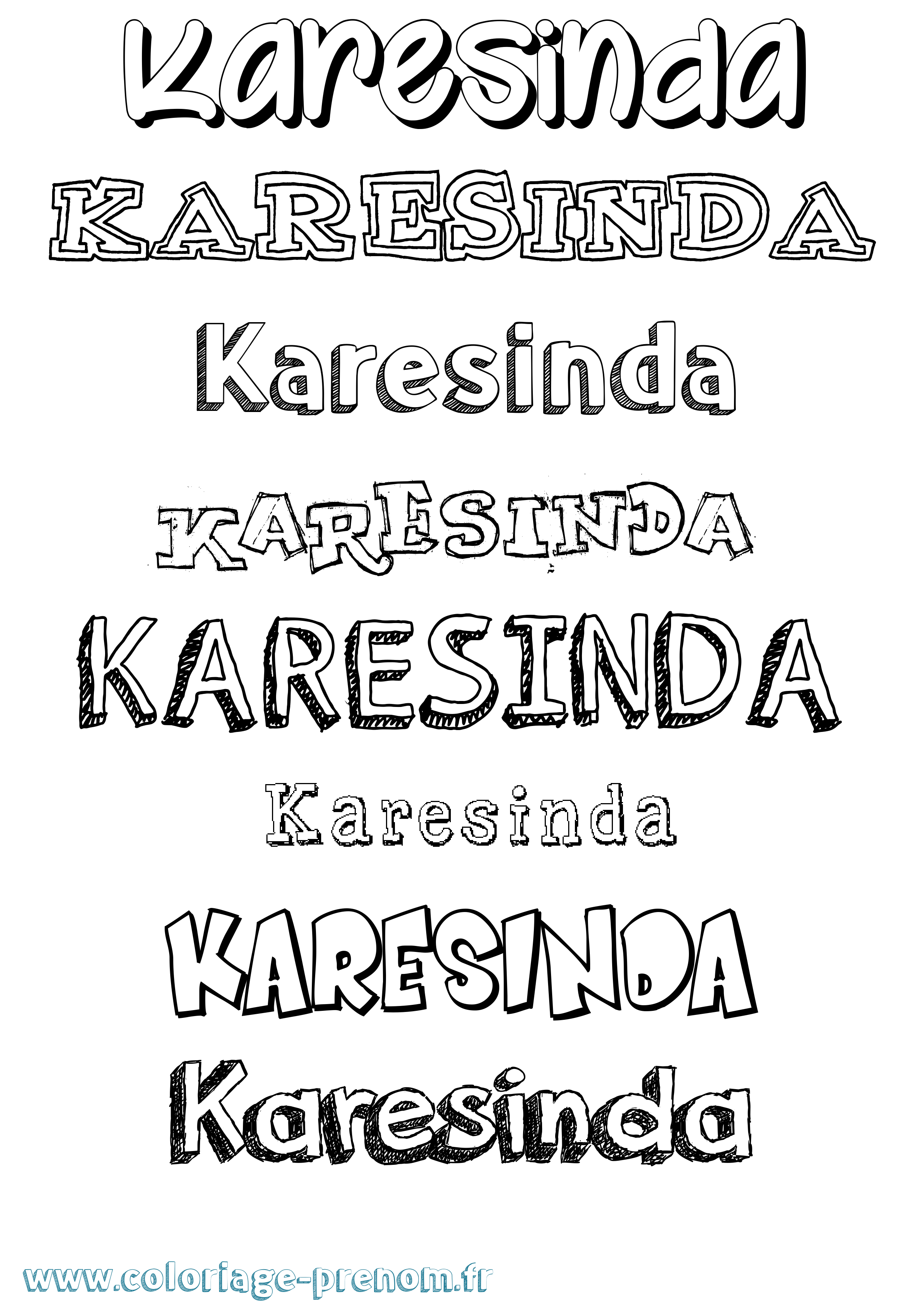 Coloriage Karesinda Dessiné Coloriage prénom Karesinda Dessiné