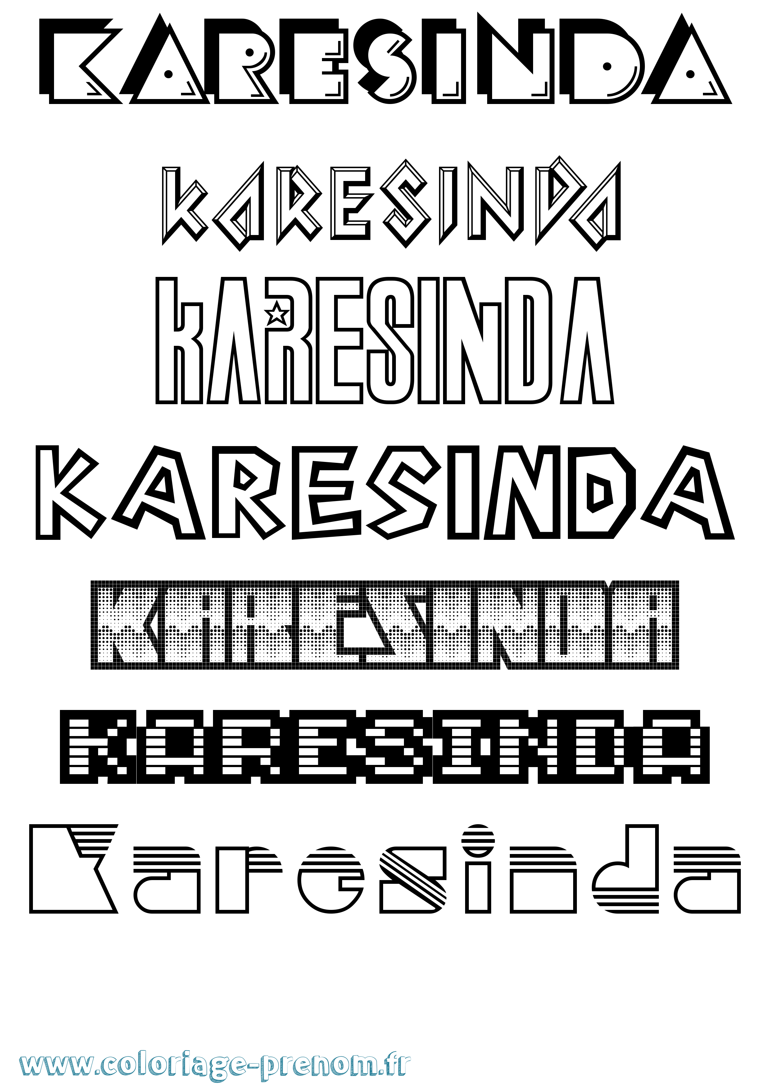 Coloriage Karesinda Jeux Vidéos Coloriage prénom Karesinda Jeux Vidéos