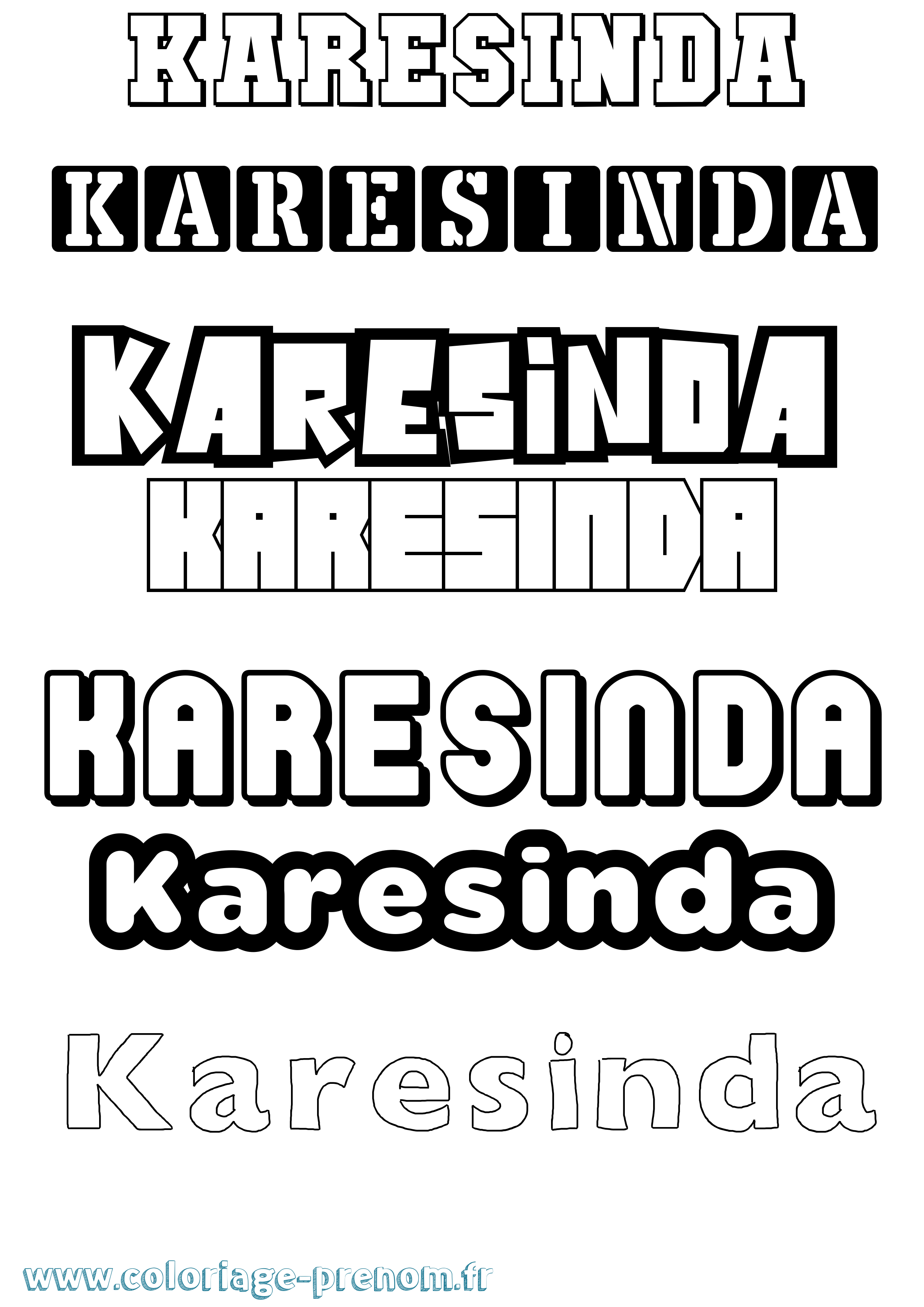 Coloriage Karesinda Simple Coloriage prénom Karesinda Simple