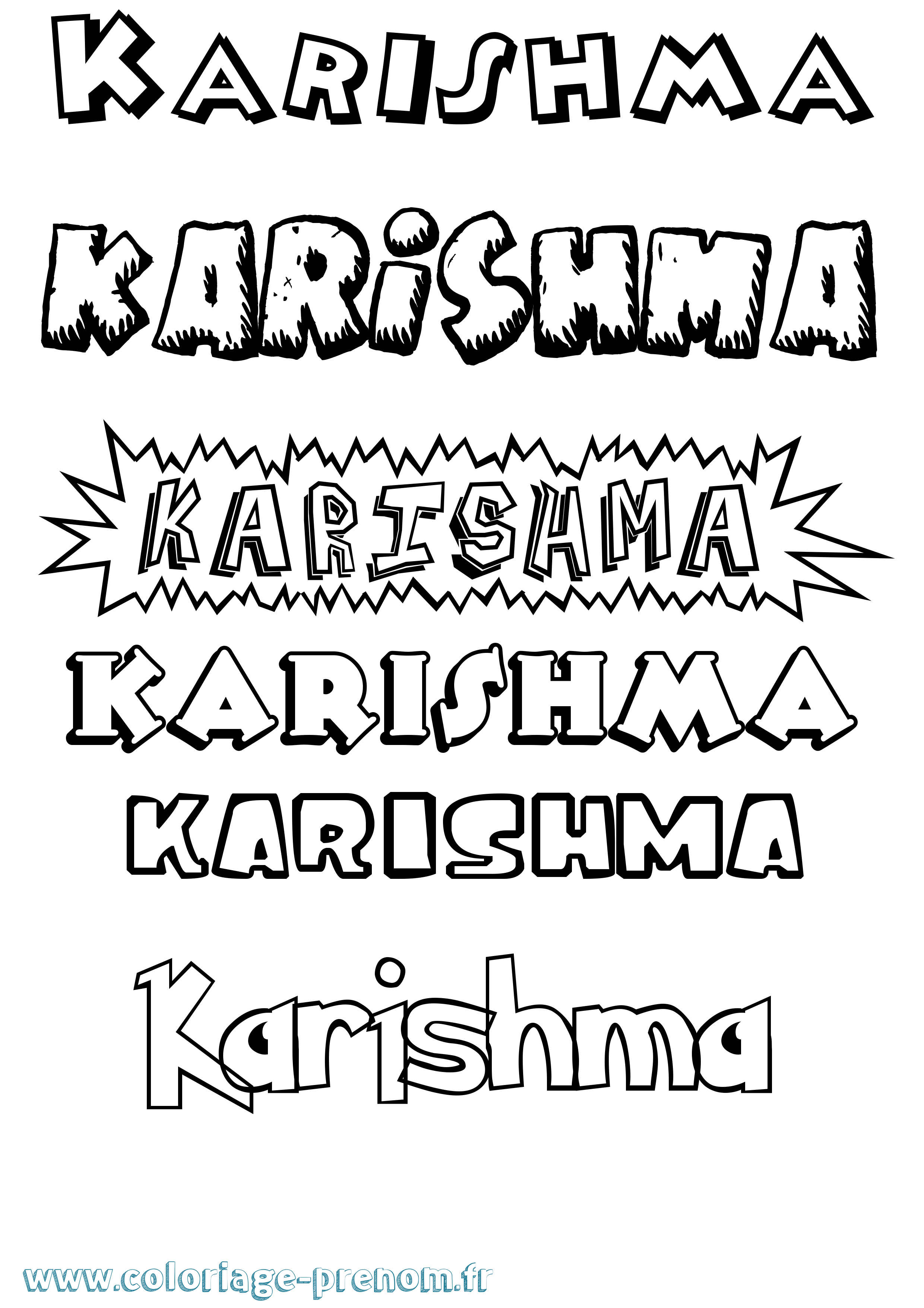 Coloriage Karishma Dessin Animé Coloriage prénom Karishma Dessin Animé