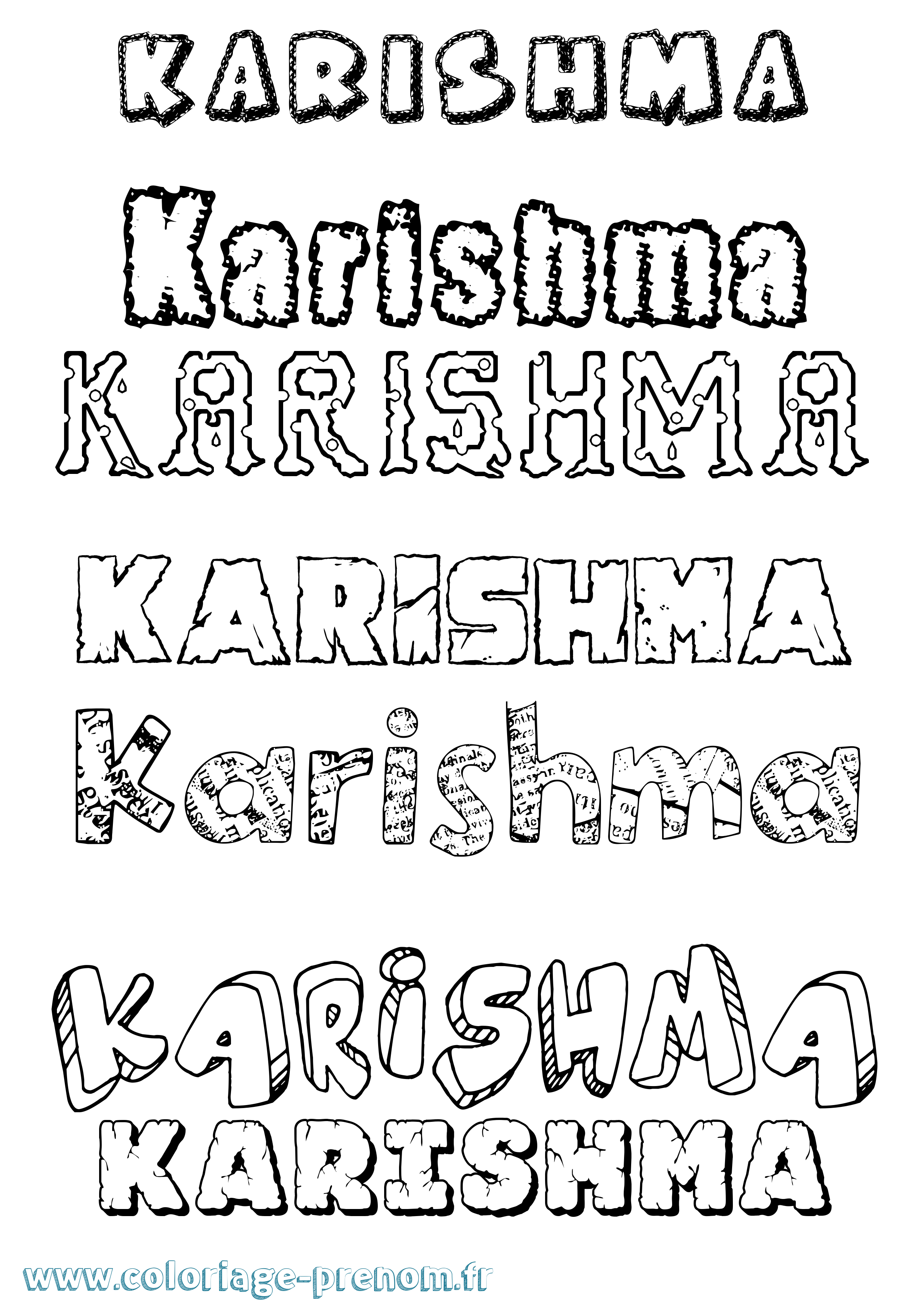 Coloriage Karishma Destructuré Coloriage prénom Karishma Destructuré