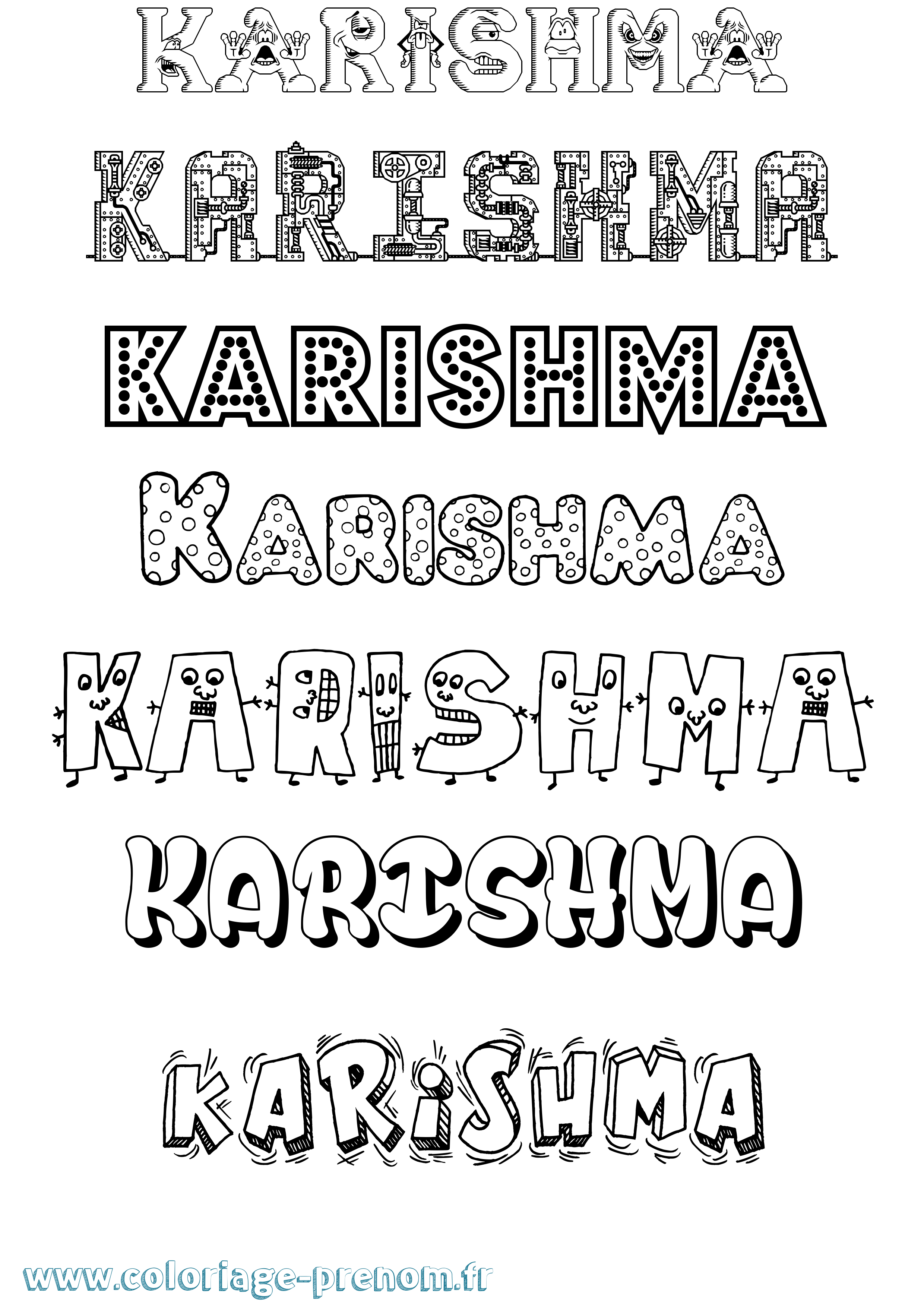Coloriage Karishma Fun Coloriage prénom Karishma Fun