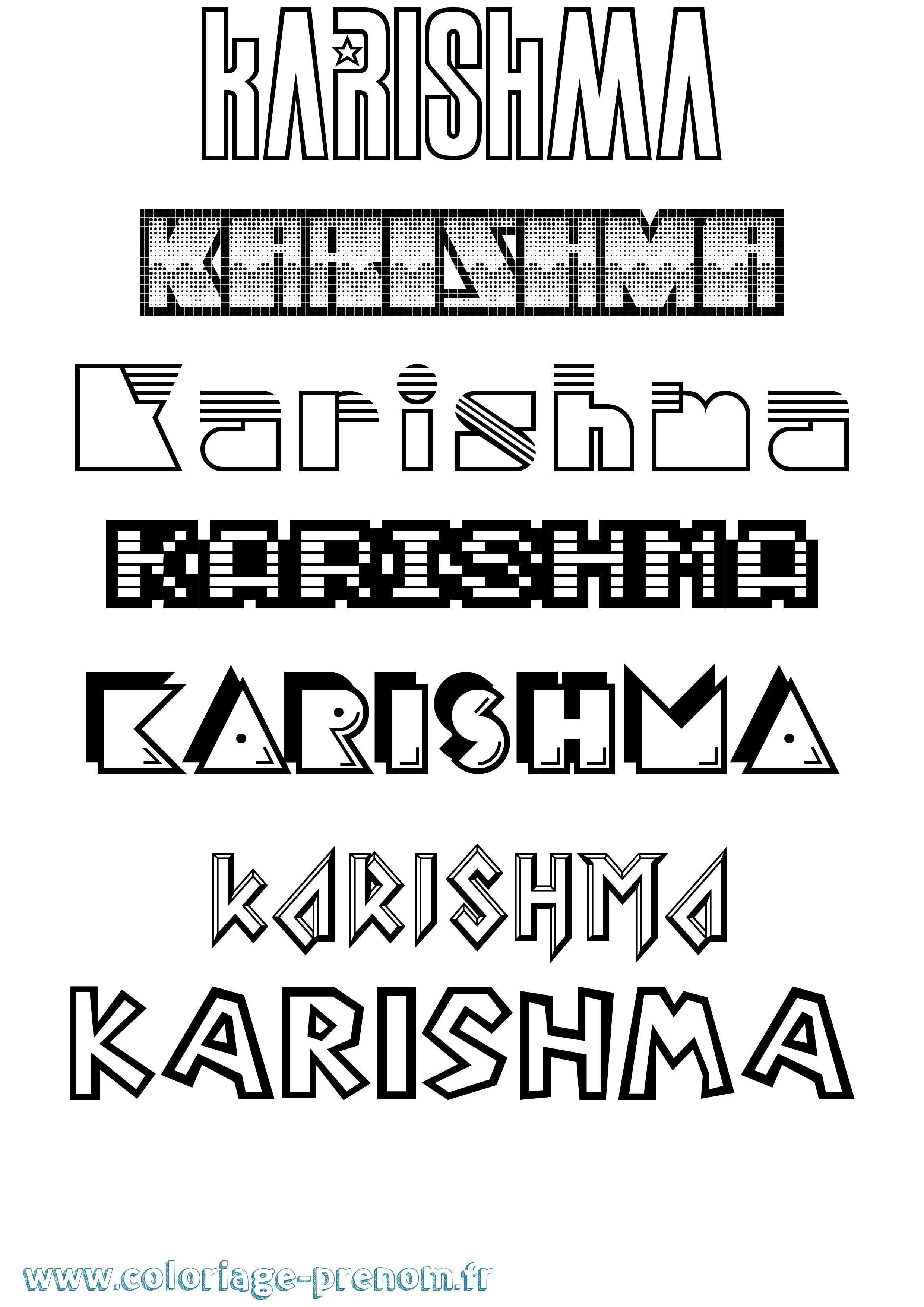 Coloriage Karishma Jeux Vidéos Coloriage prénom Karishma Jeux Vidéos