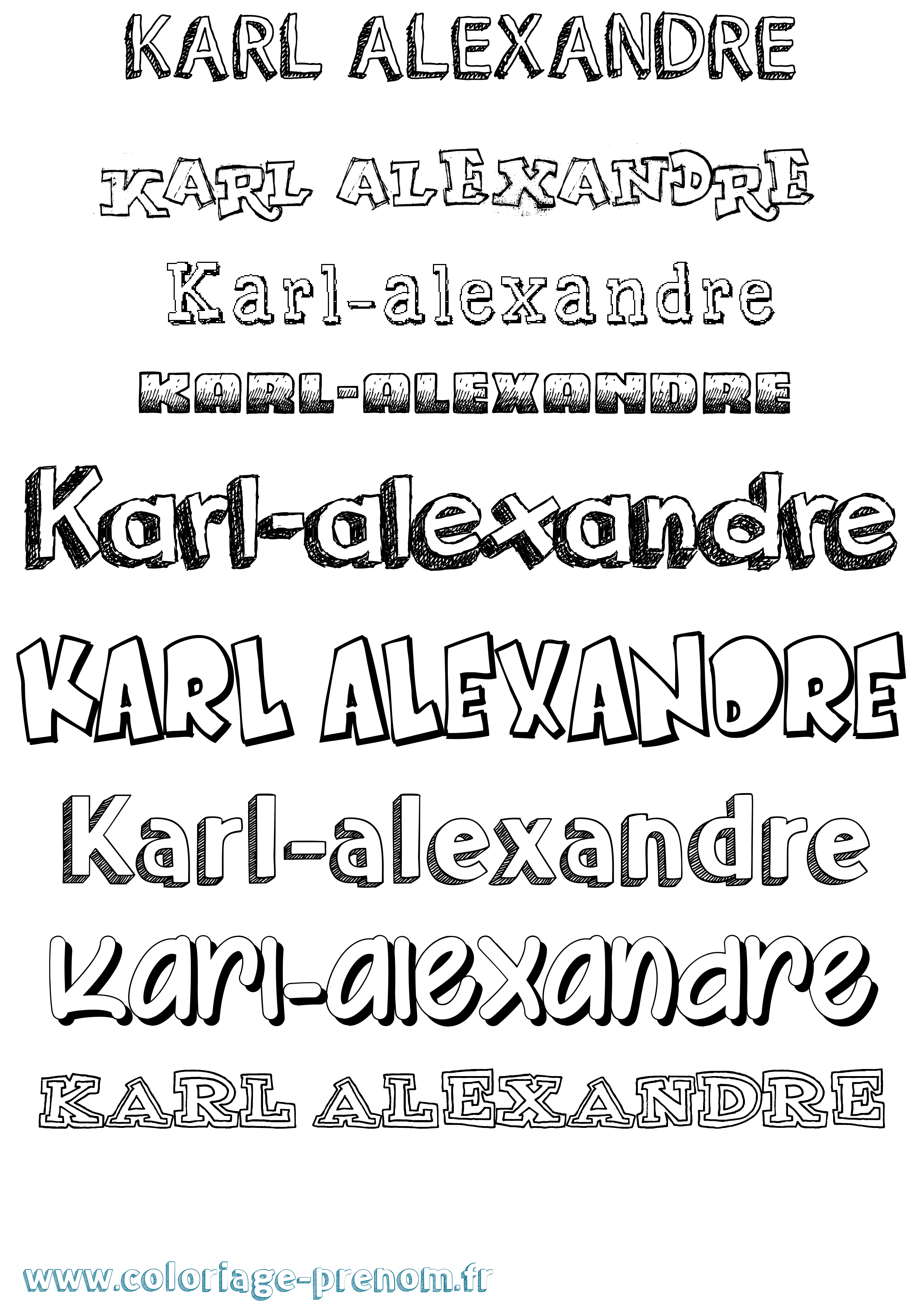 Coloriage Karl-Alexandre Dessiné Coloriage prénom Karl-Alexandre Dessiné