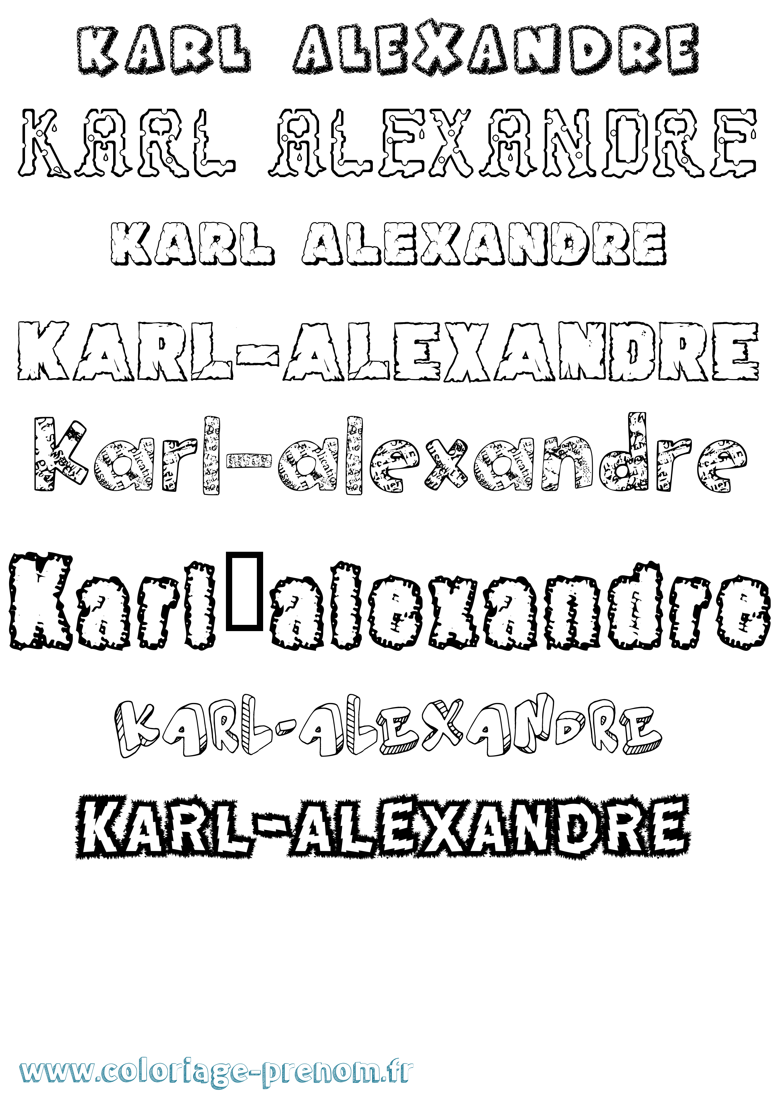 Coloriage Karl-Alexandre Destructuré Coloriage prénom Karl-Alexandre Destructuré