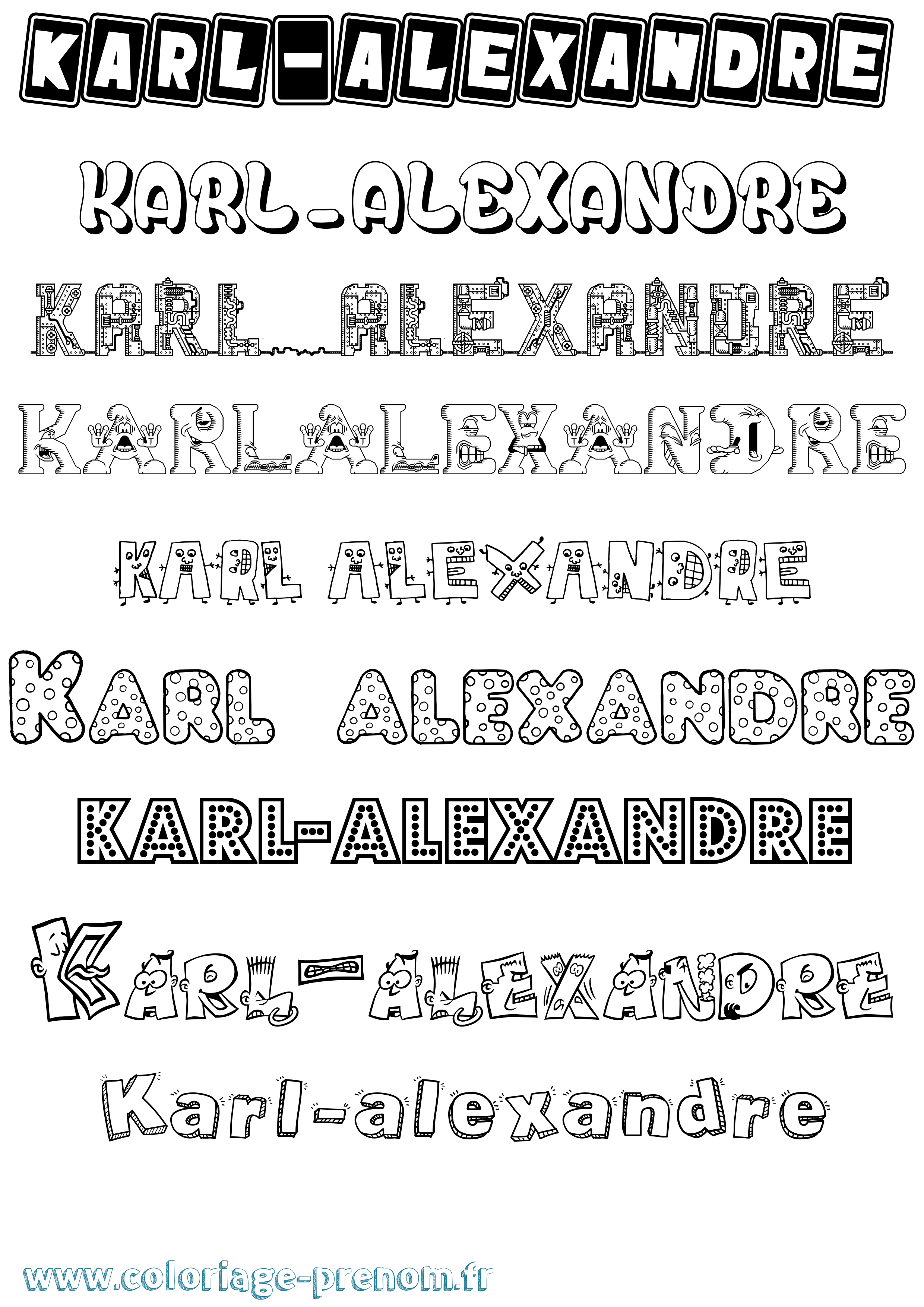 Coloriage Karl-Alexandre Fun Coloriage prénom Karl-Alexandre Fun
