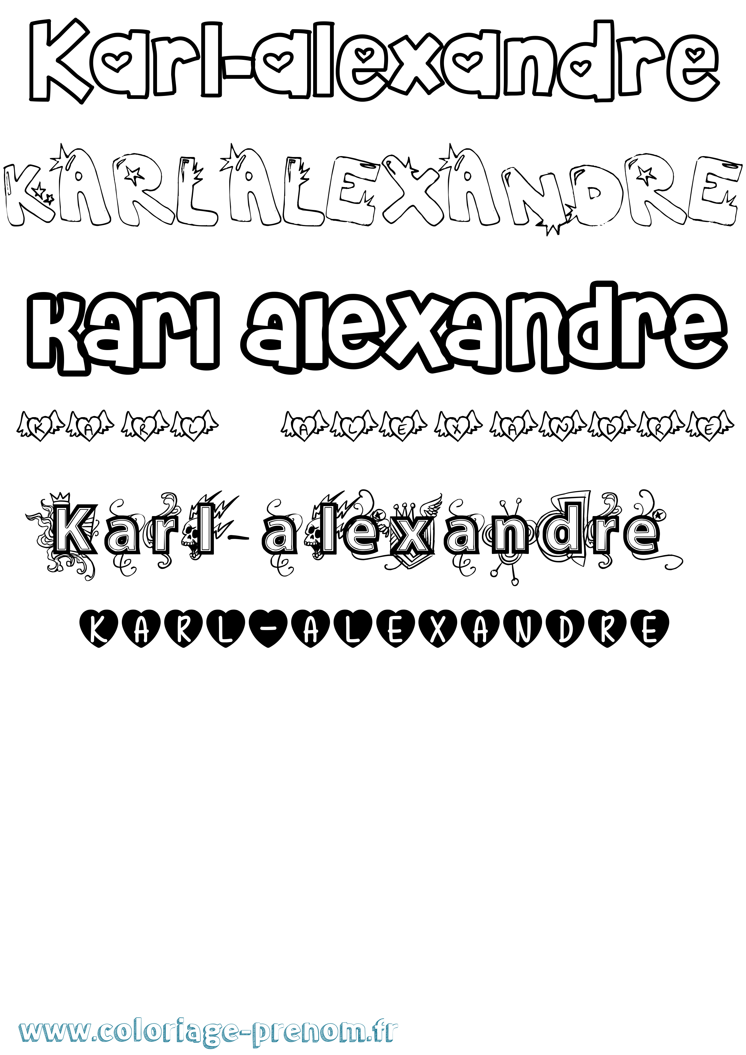 Coloriage Karl-Alexandre Girly Coloriage prénom Karl-Alexandre Girly