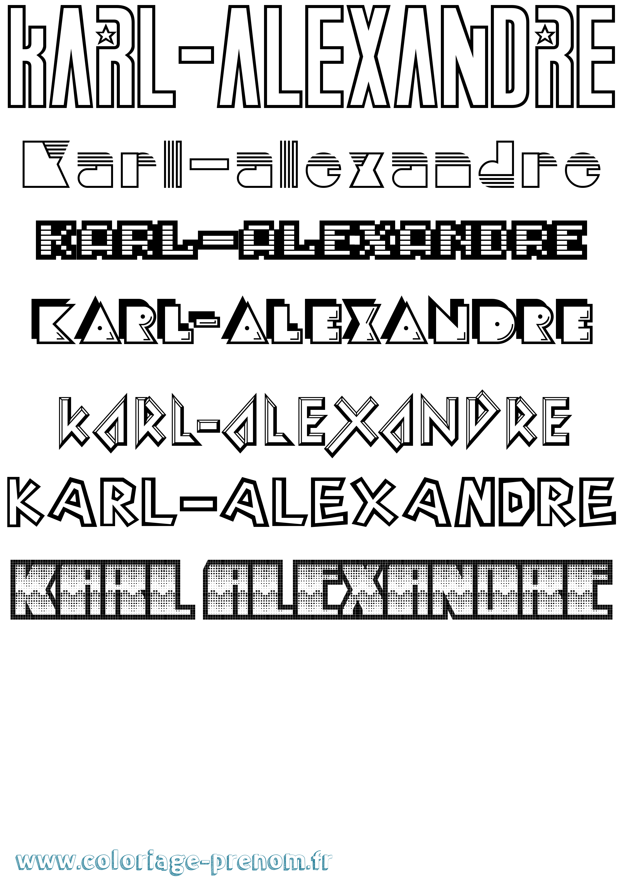 Coloriage Karl-Alexandre Jeux Vidéos Coloriage prénom Karl-Alexandre Jeux Vidéos