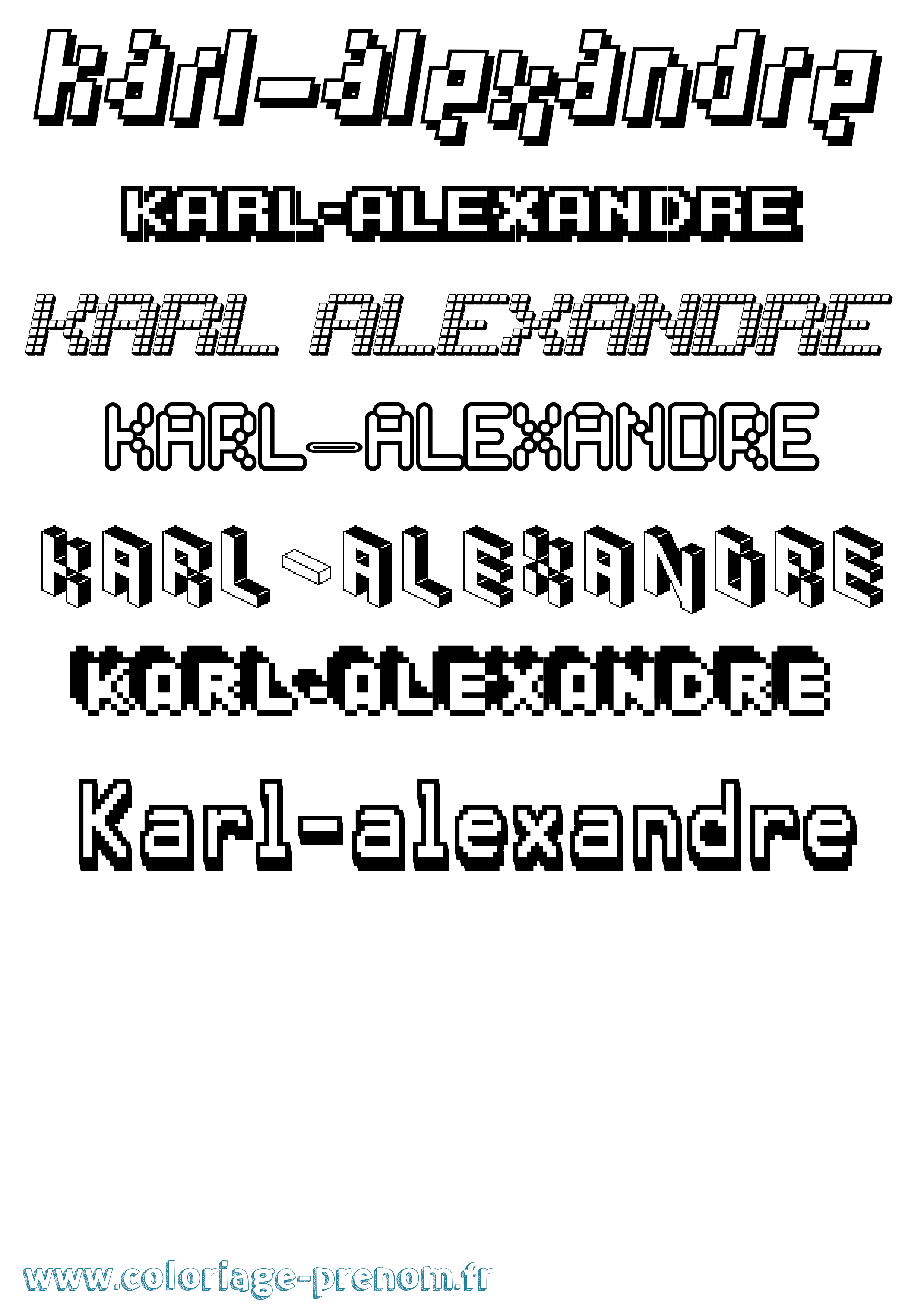 Coloriage Karl-Alexandre Pixel Coloriage prénom Karl-Alexandre Pixel