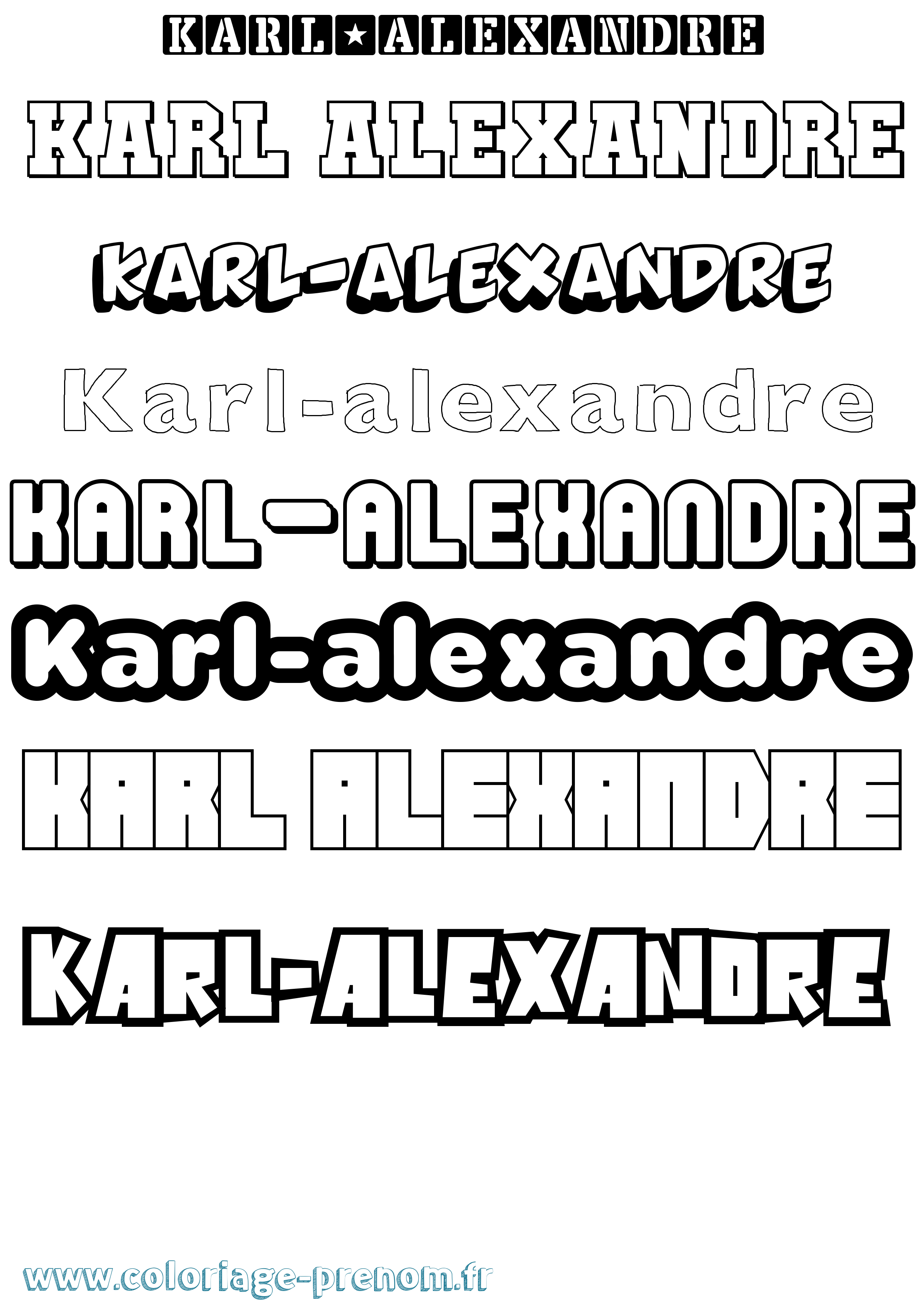 Coloriage Karl-Alexandre Simple Coloriage prénom Karl-Alexandre Simple