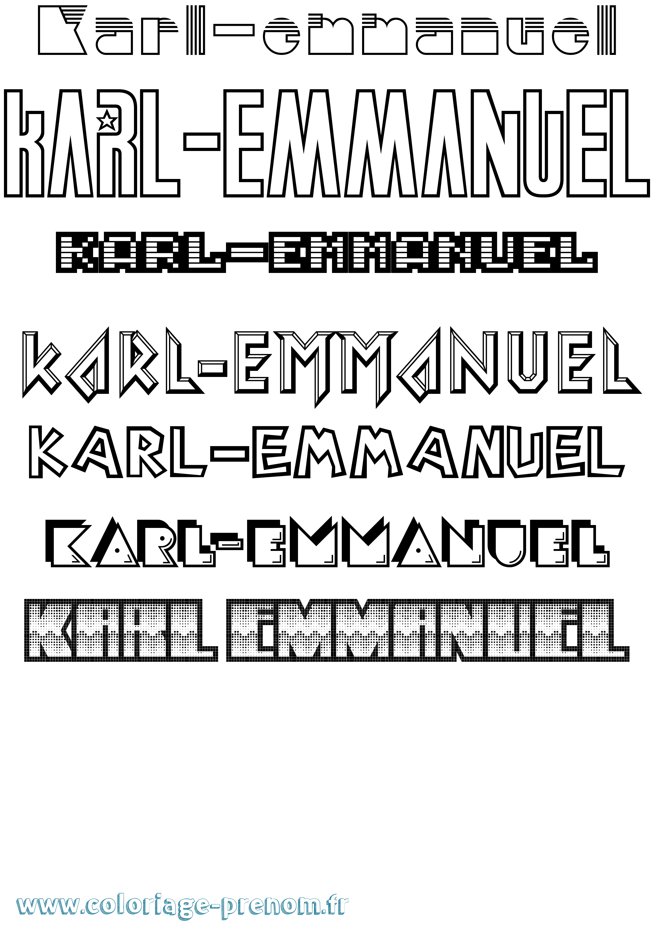 Coloriage Karl-Emmanuel Jeux Vidéos Coloriage prénom Karl-Emmanuel Jeux Vidéos