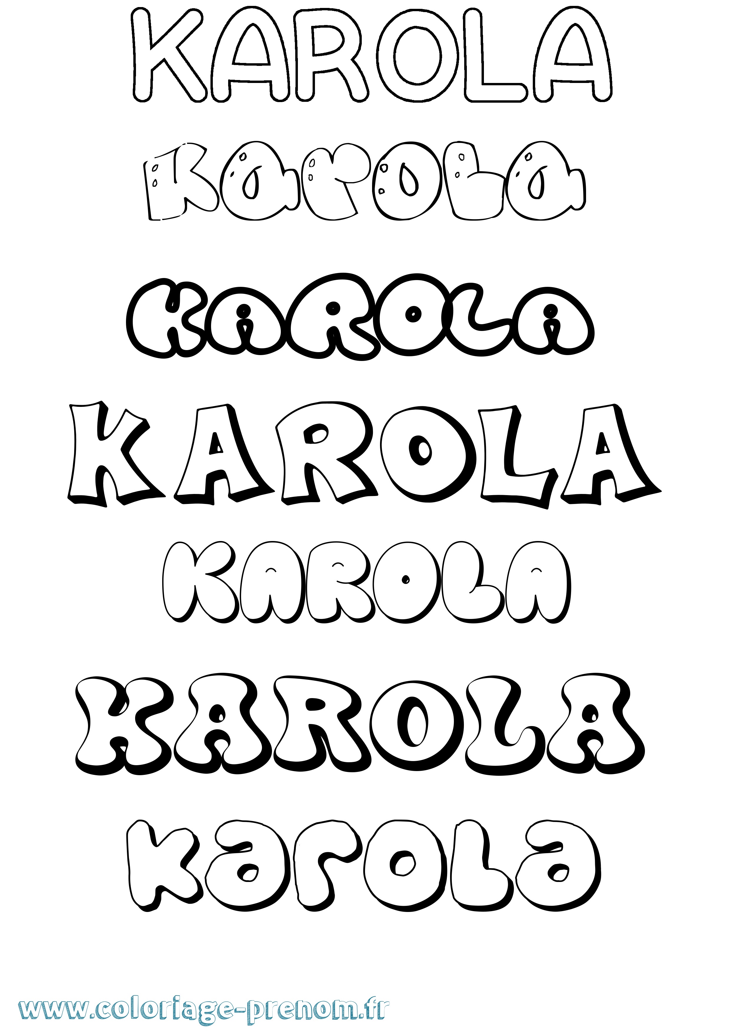 Coloriage Karola Bubble Coloriage prénom Karola Bubble