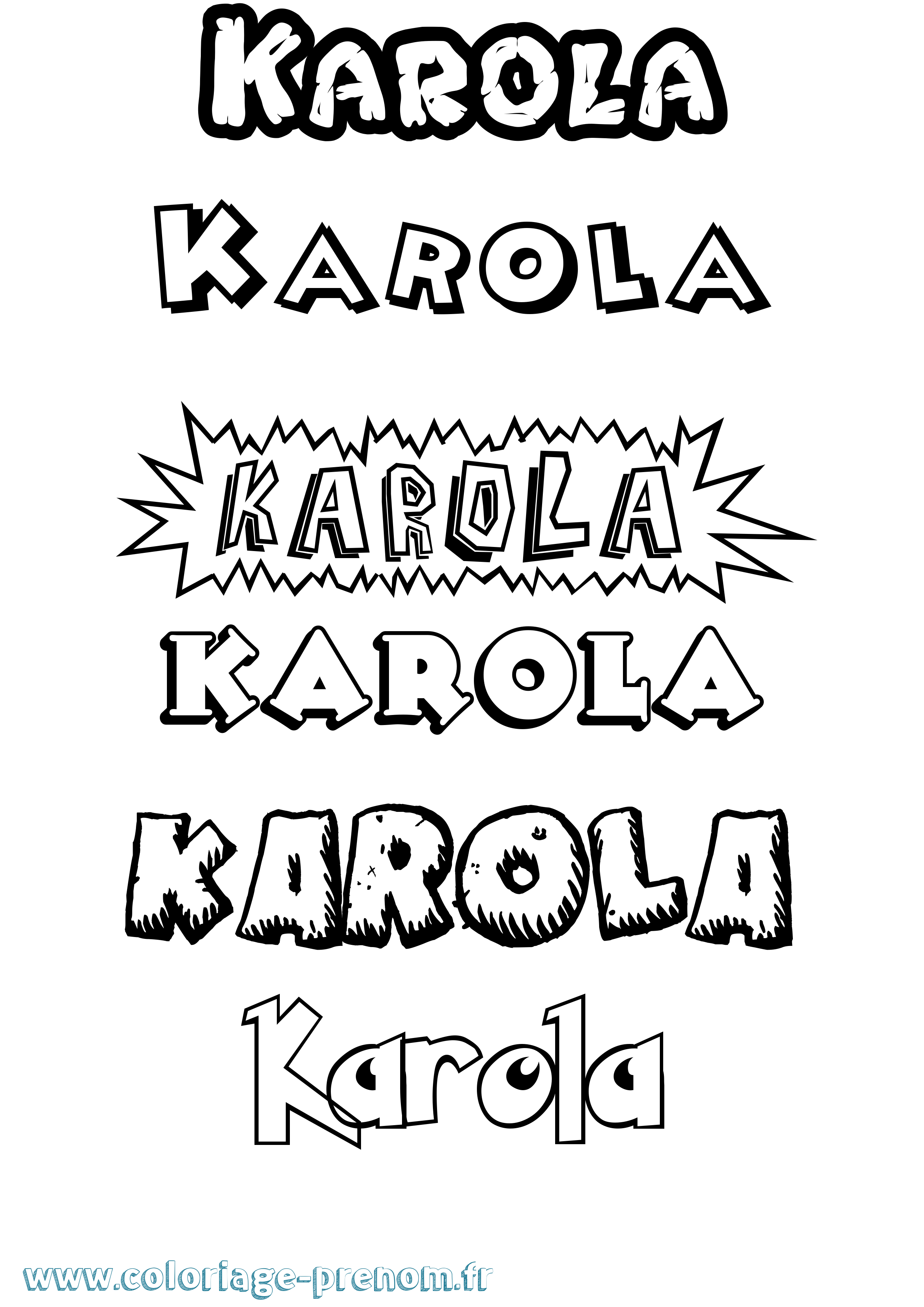 Coloriage Karola Dessin Animé Coloriage prénom Karola Dessin Animé