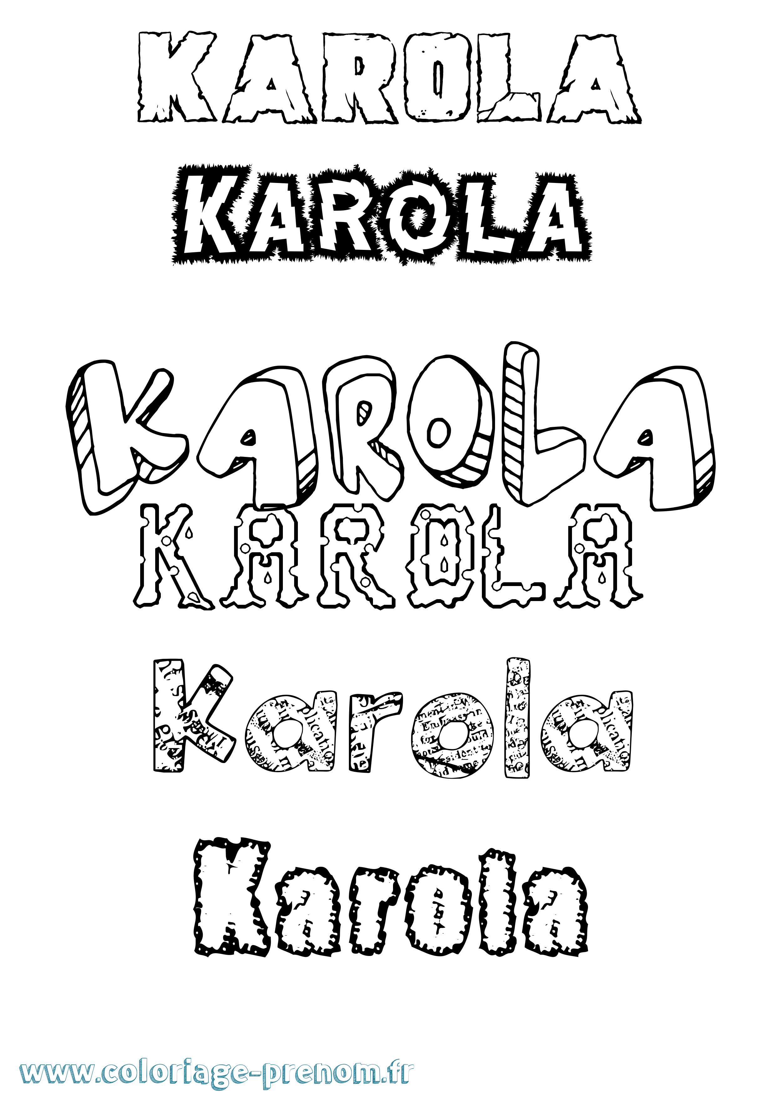 Coloriage Karola Destructuré Coloriage prénom Karola Destructuré