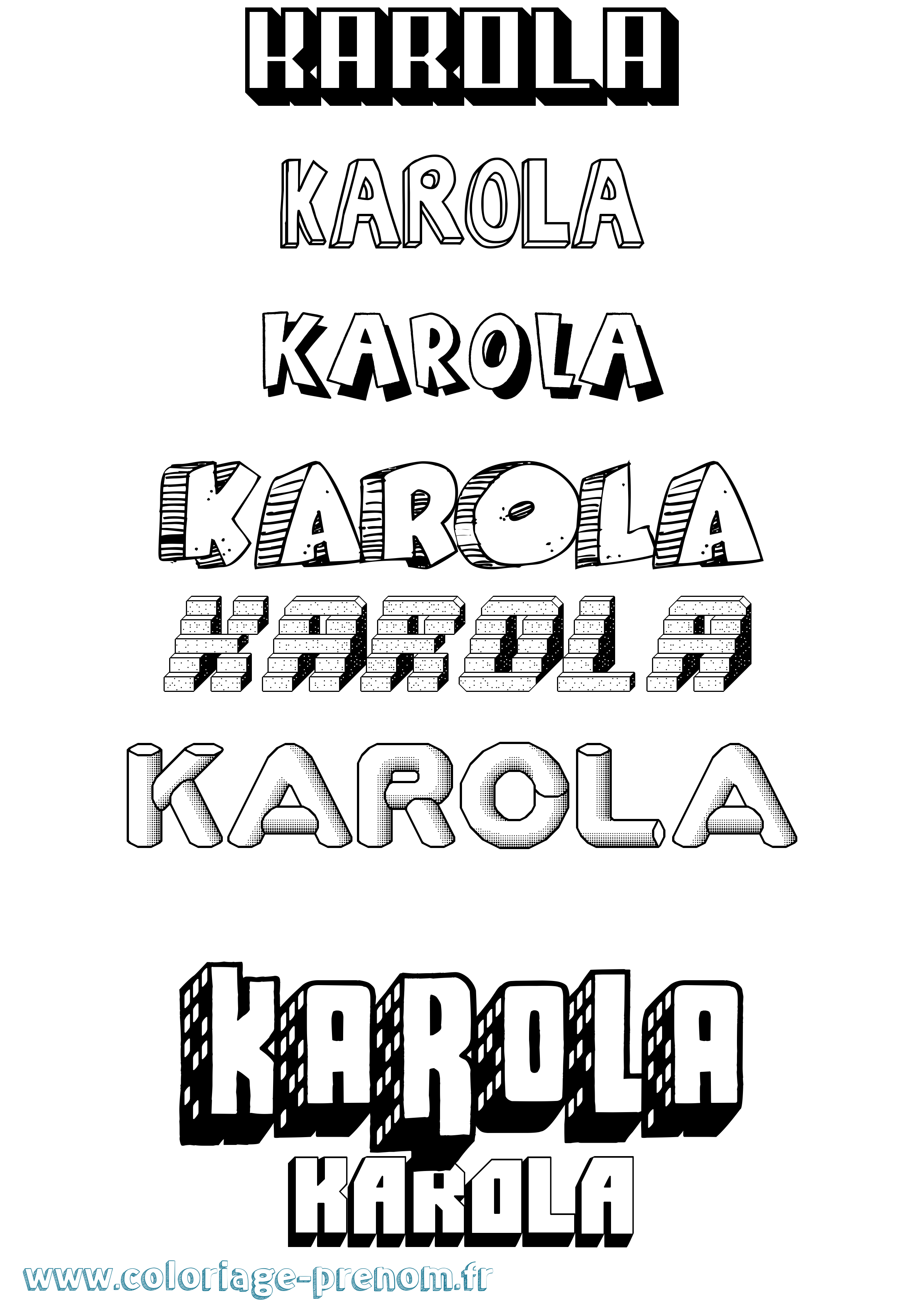 Coloriage Karola Effet 3D Coloriage prénom Karola Effet 3D