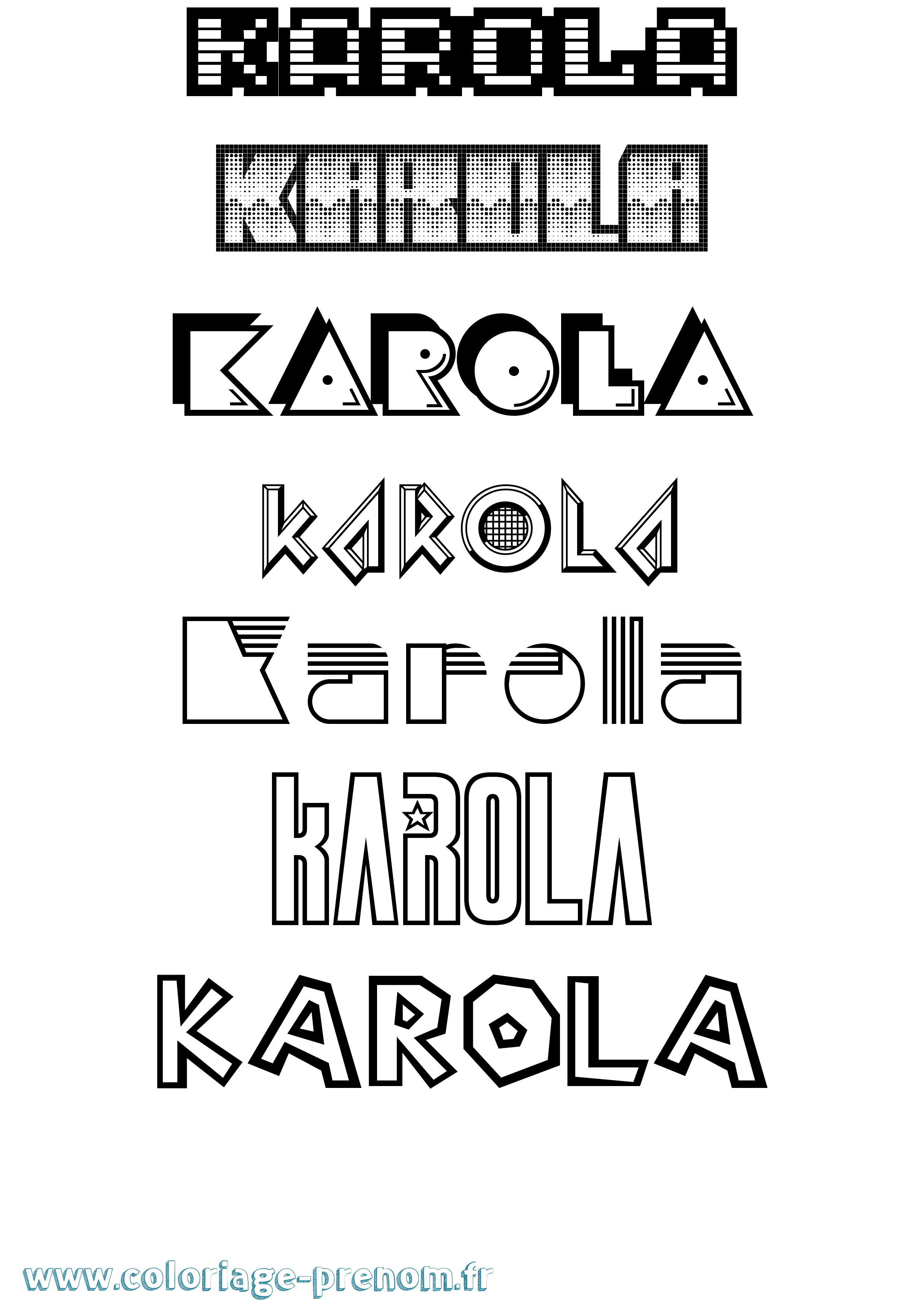 Coloriage Karola Jeux Vidéos Coloriage prénom Karola Jeux Vidéos