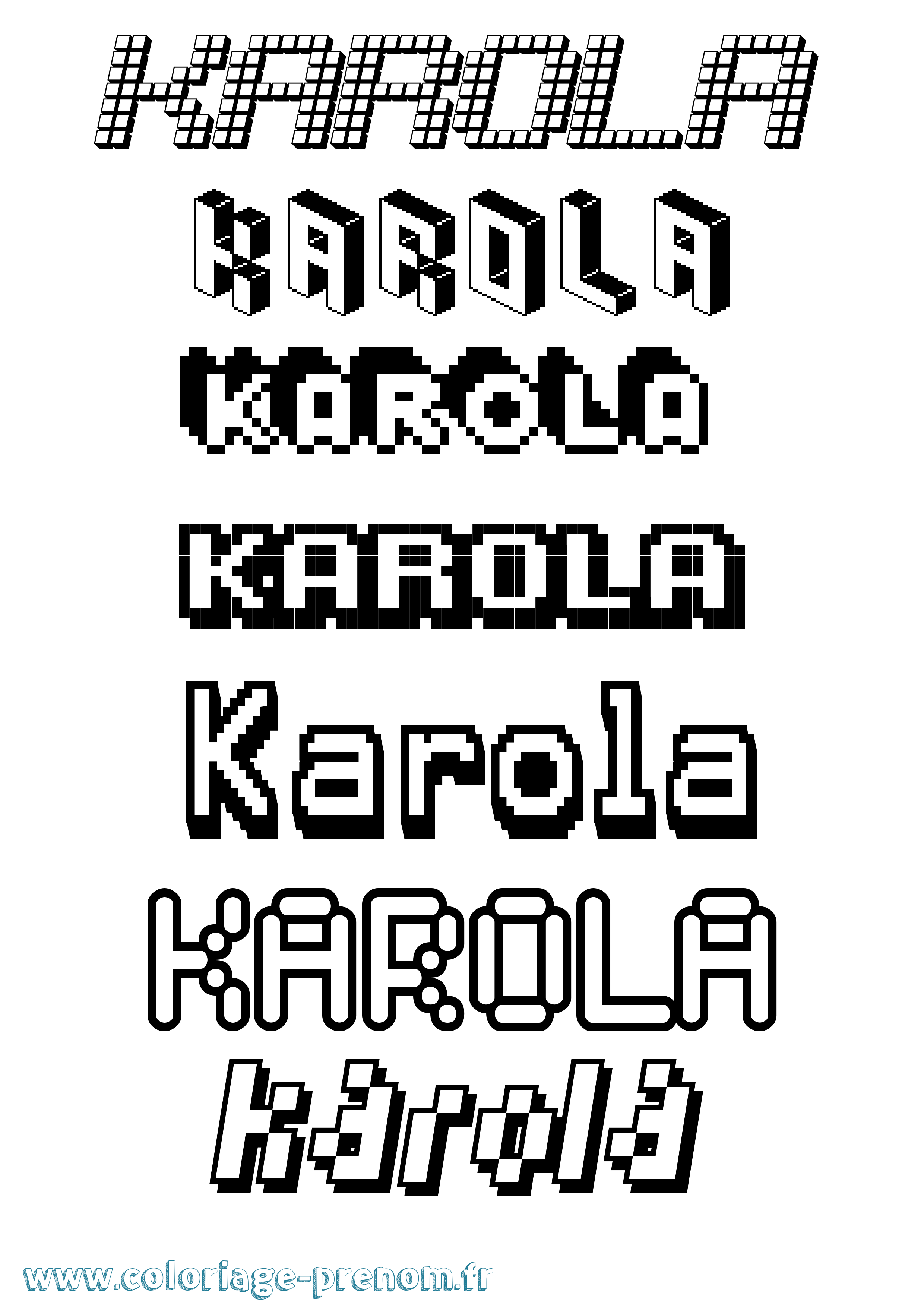 Coloriage Karola Pixel Coloriage prénom Karola Pixel