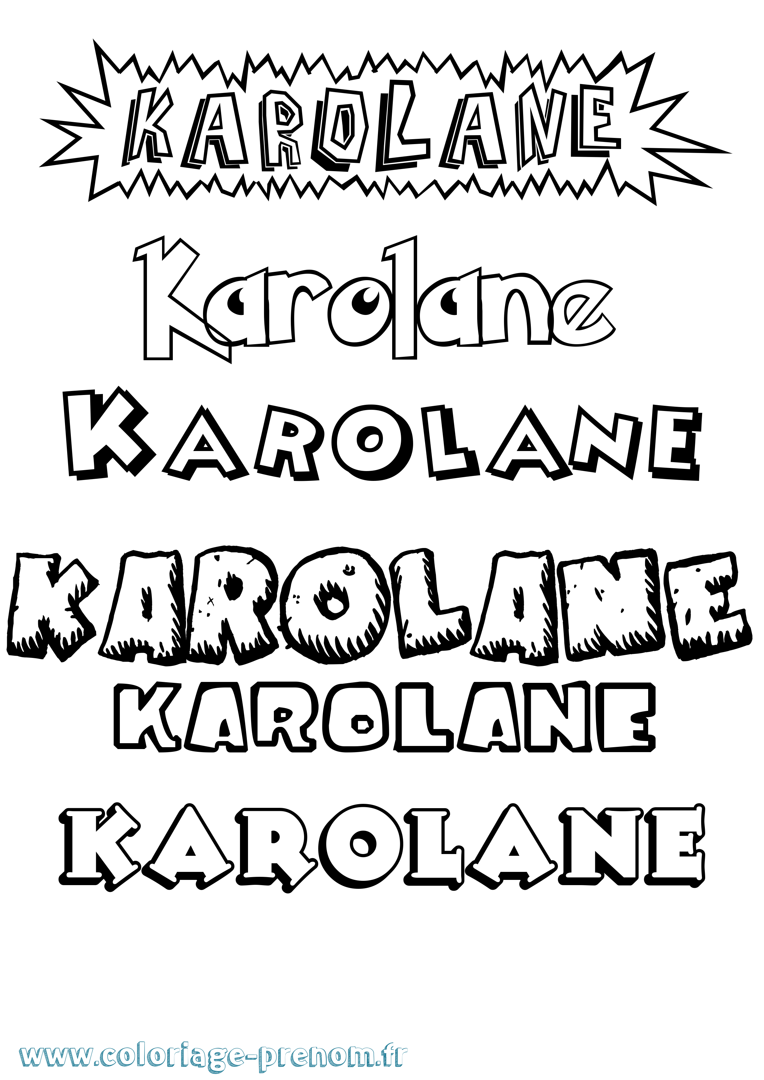 Coloriage Karolane Dessin Animé Coloriage prénom Karolane Dessin Animé