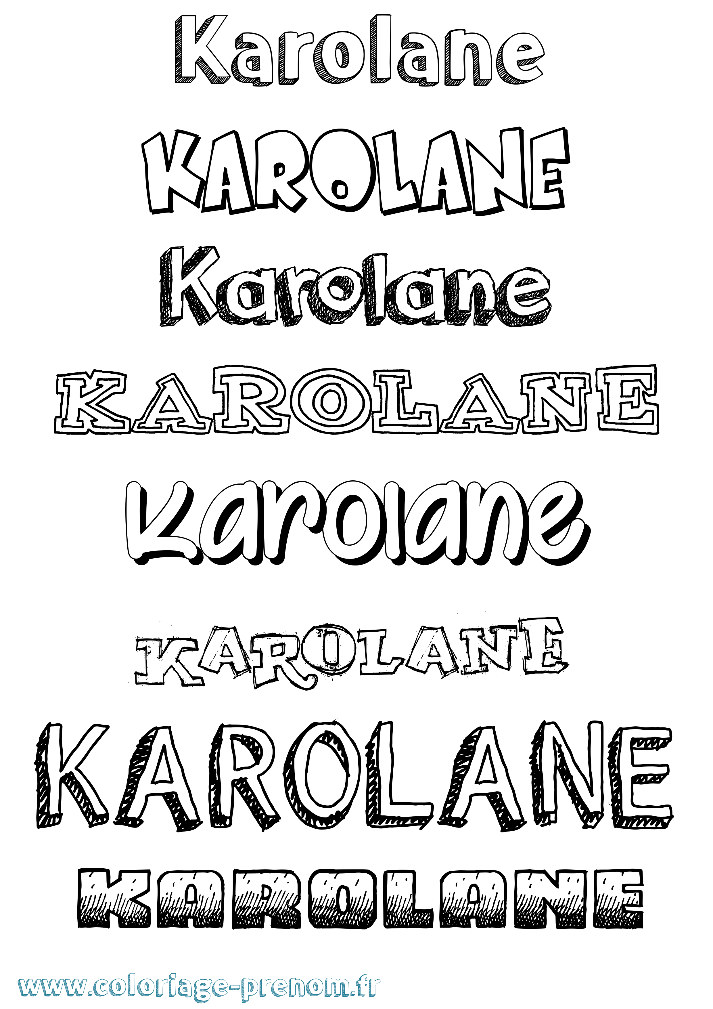 Coloriage Karolane Dessiné Coloriage prénom Karolane Dessiné