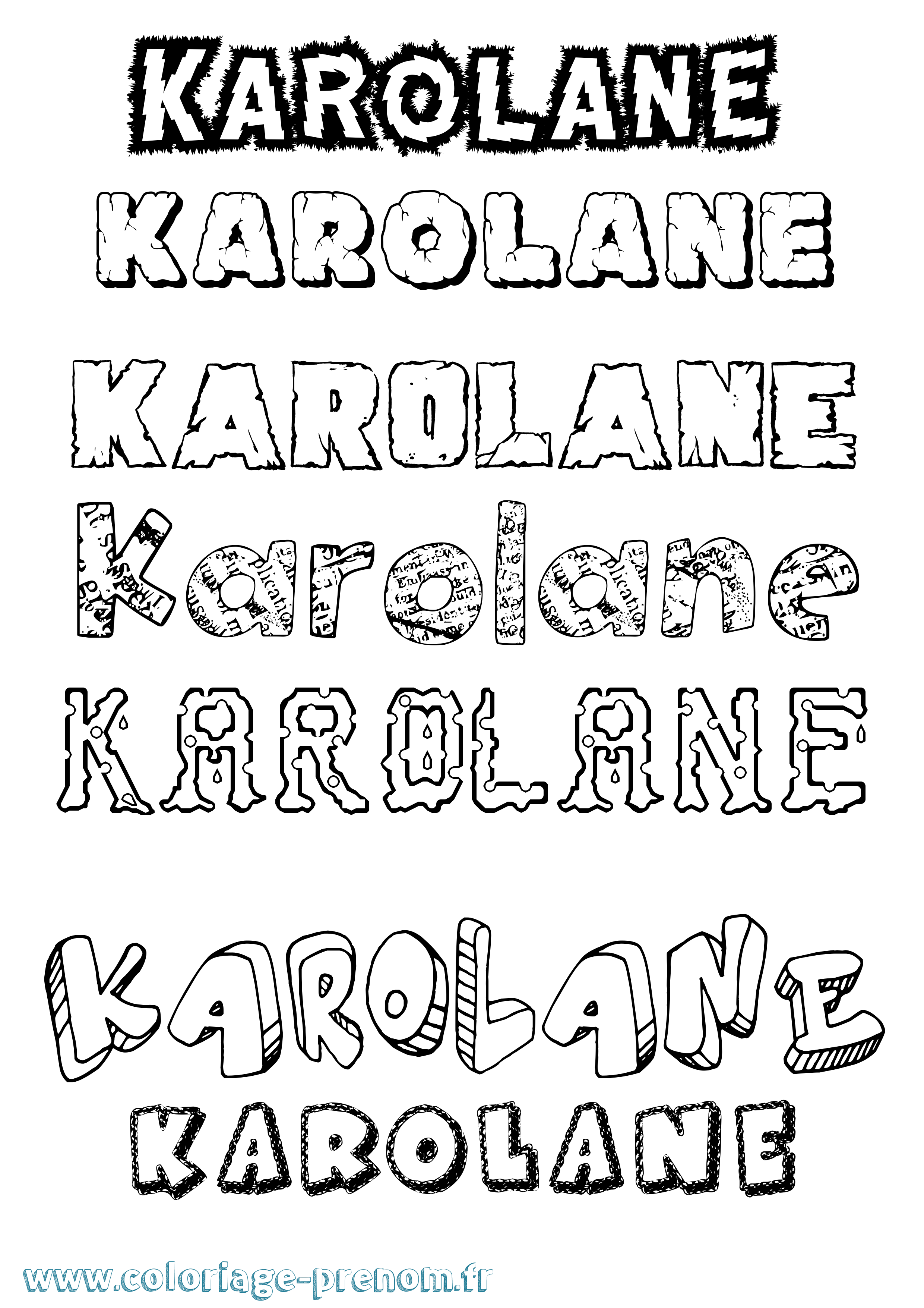 Coloriage Karolane Destructuré Coloriage prénom Karolane Destructuré