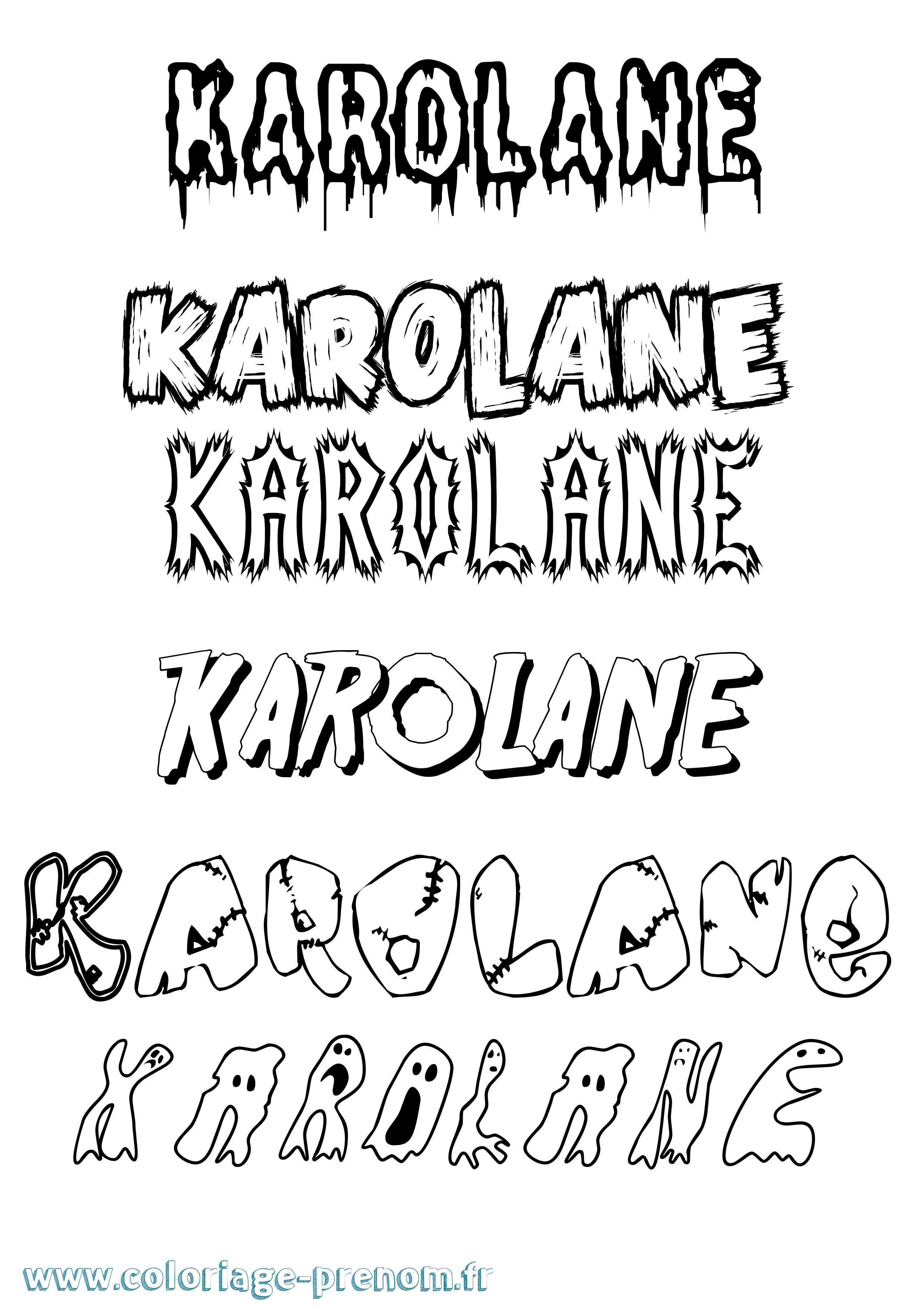Coloriage Karolane Frisson Coloriage prénom Karolane Frisson