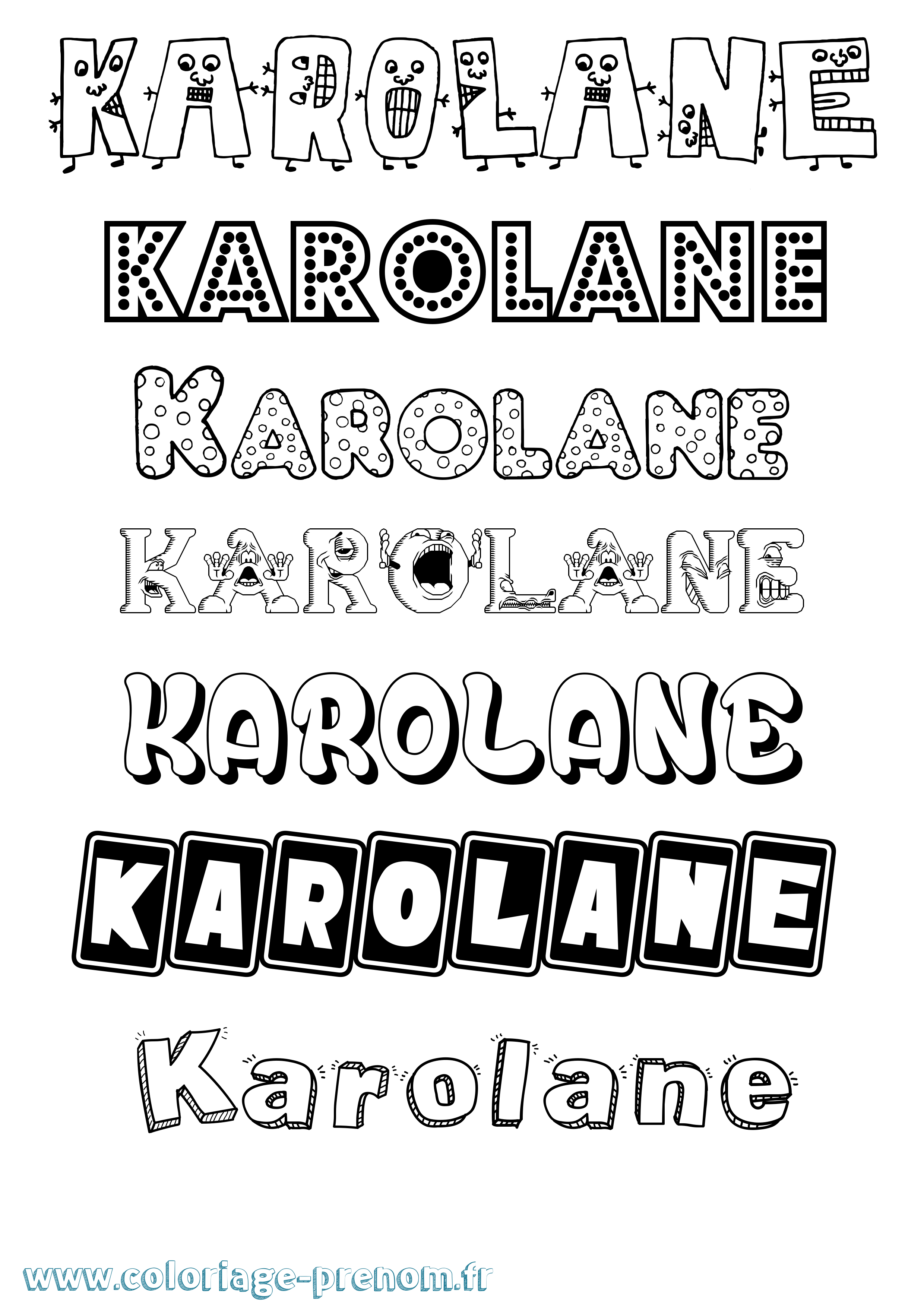 Coloriage Karolane Fun Coloriage prénom Karolane Fun