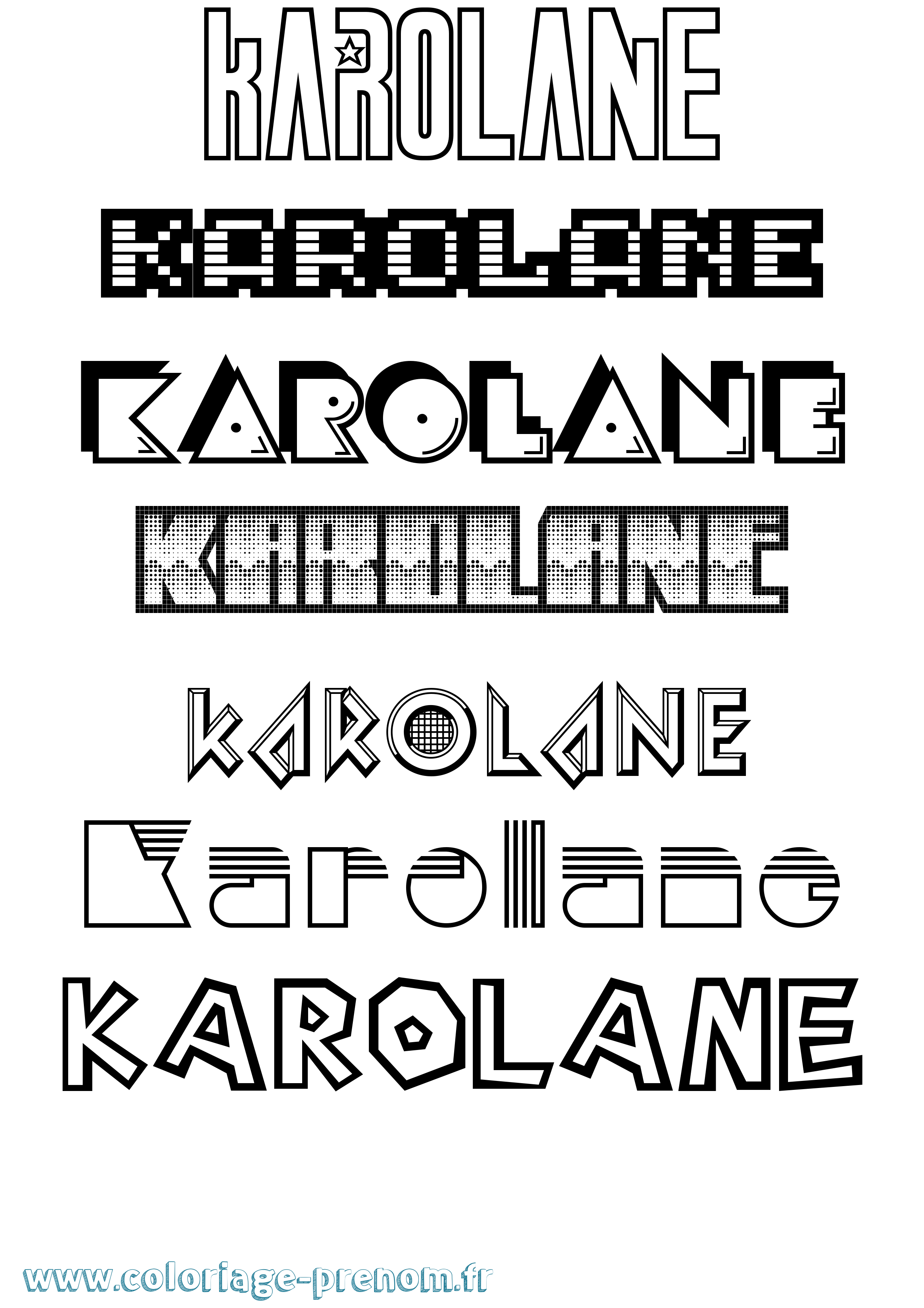 Coloriage Karolane Jeux Vidéos Coloriage prénom Karolane Jeux Vidéos