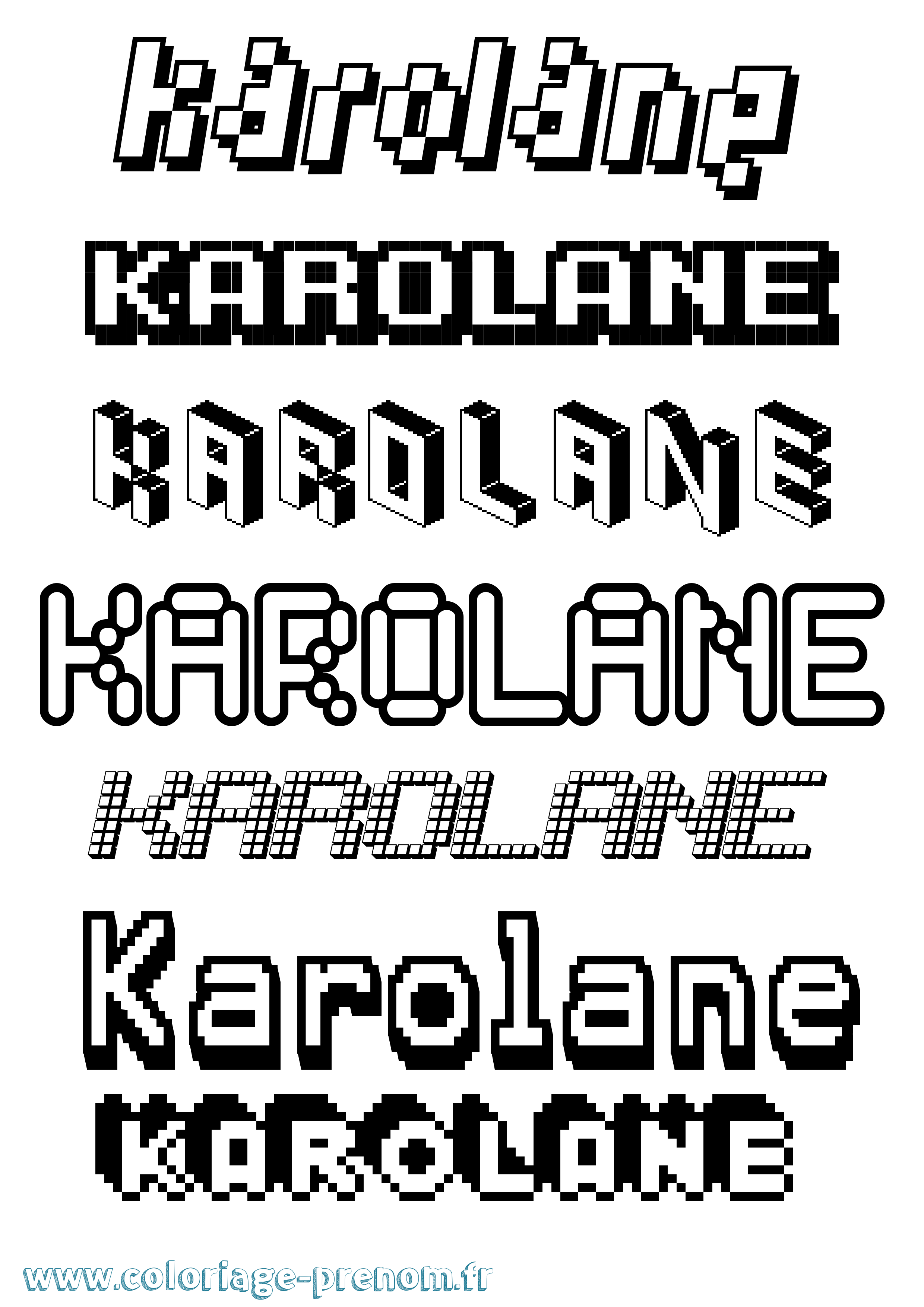 Coloriage Karolane Pixel Coloriage prénom Karolane Pixel