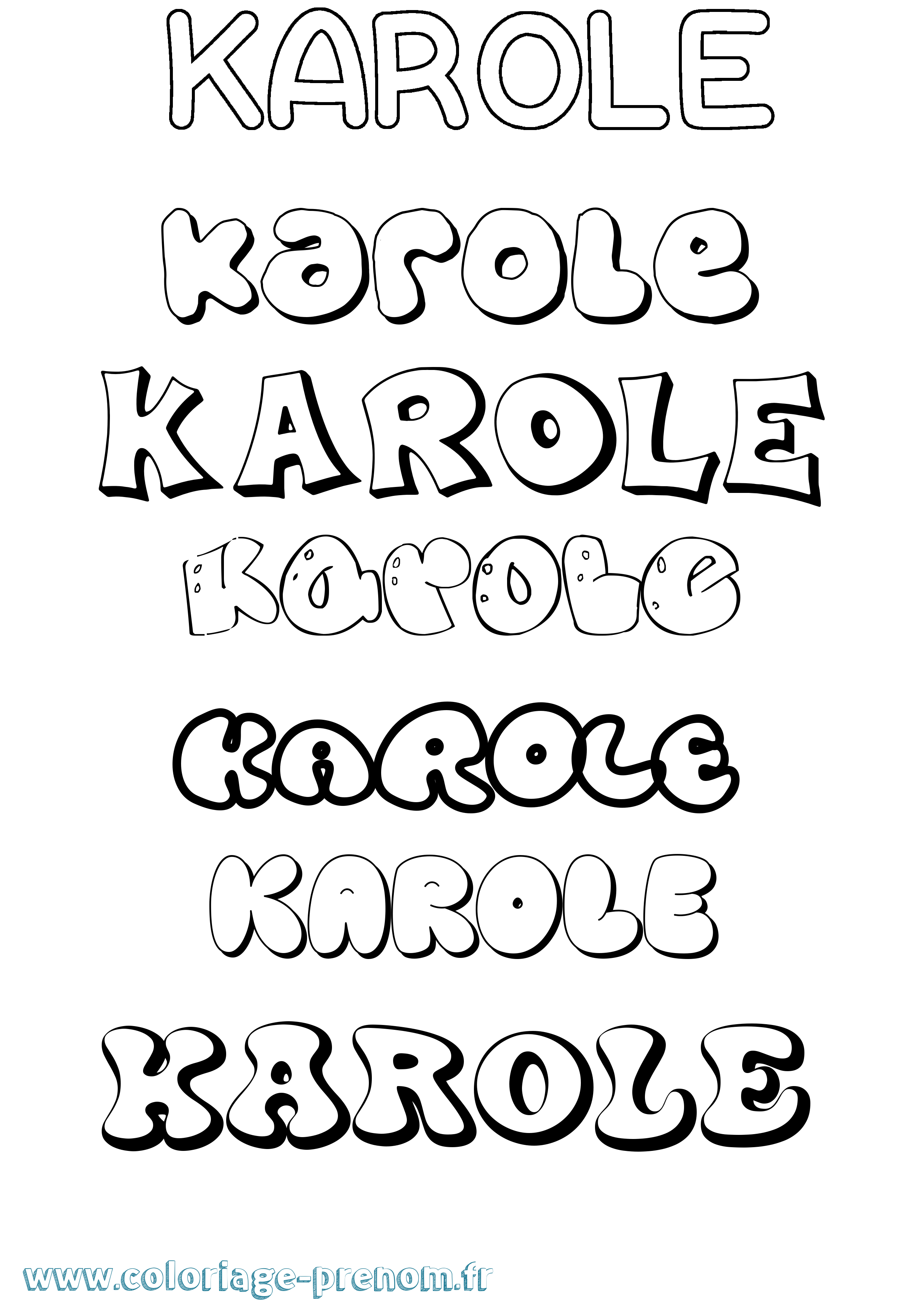 Coloriage Karole Bubble Coloriage prénom Karole Bubble