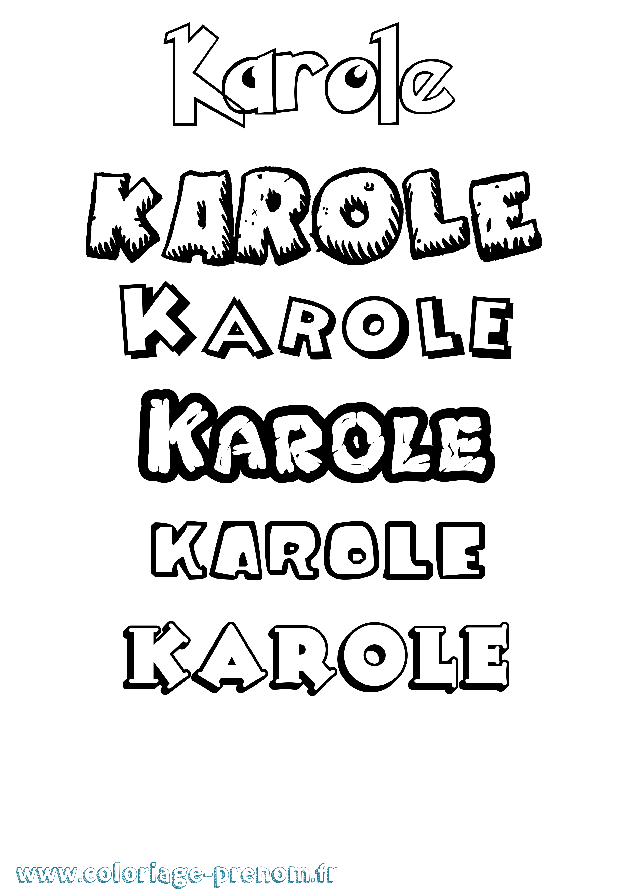 Coloriage Karole Dessin Animé Coloriage prénom Karole Dessin Animé