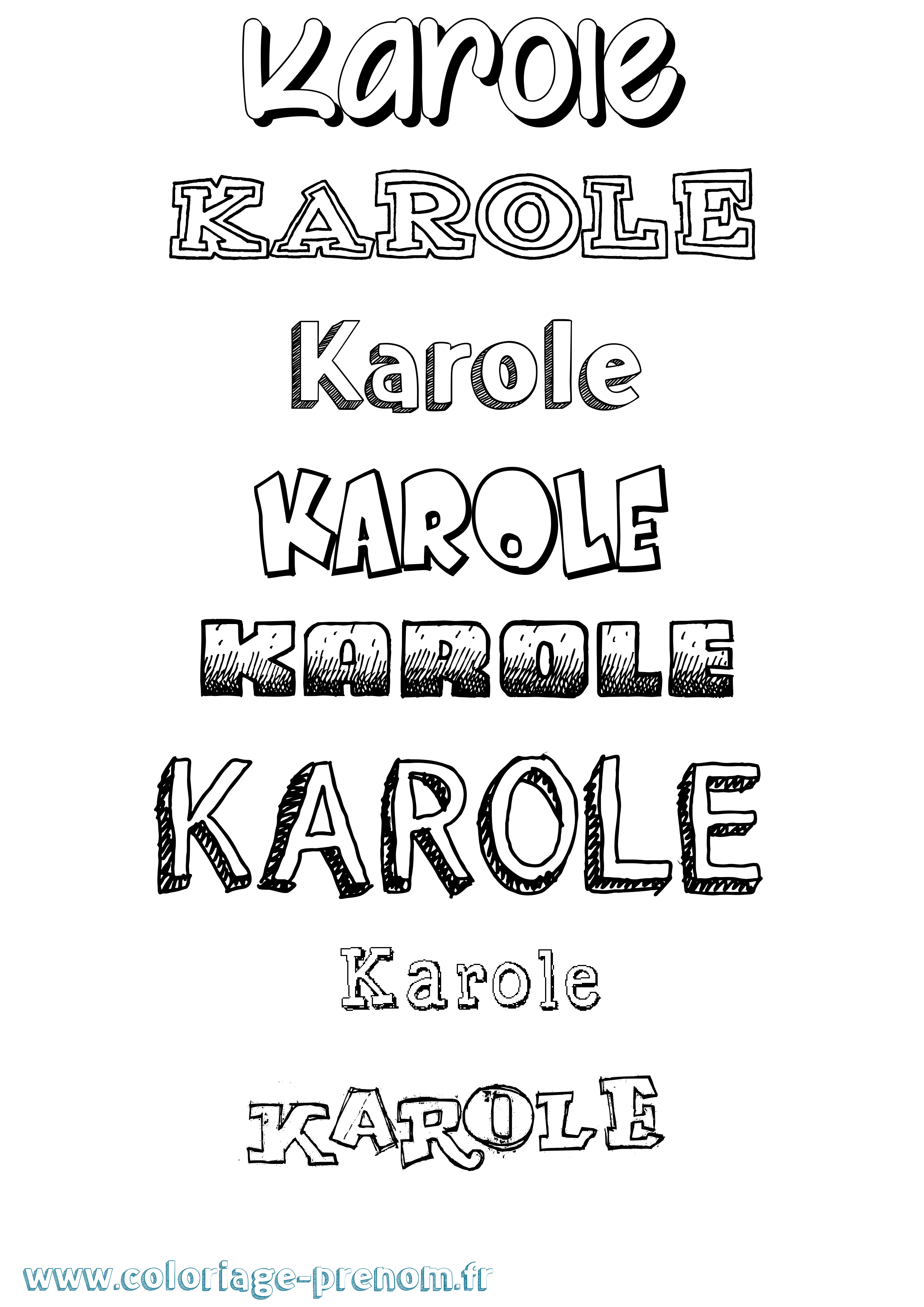 Coloriage Karole Dessiné Coloriage prénom Karole Dessiné