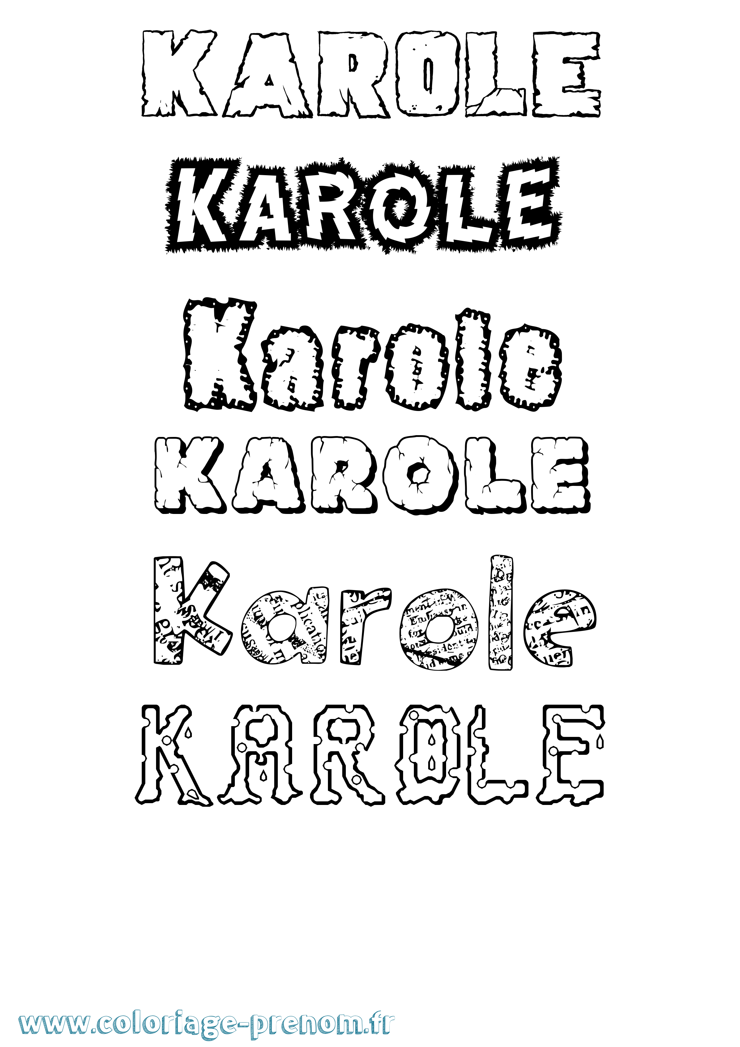Coloriage Karole Destructuré Coloriage prénom Karole Destructuré