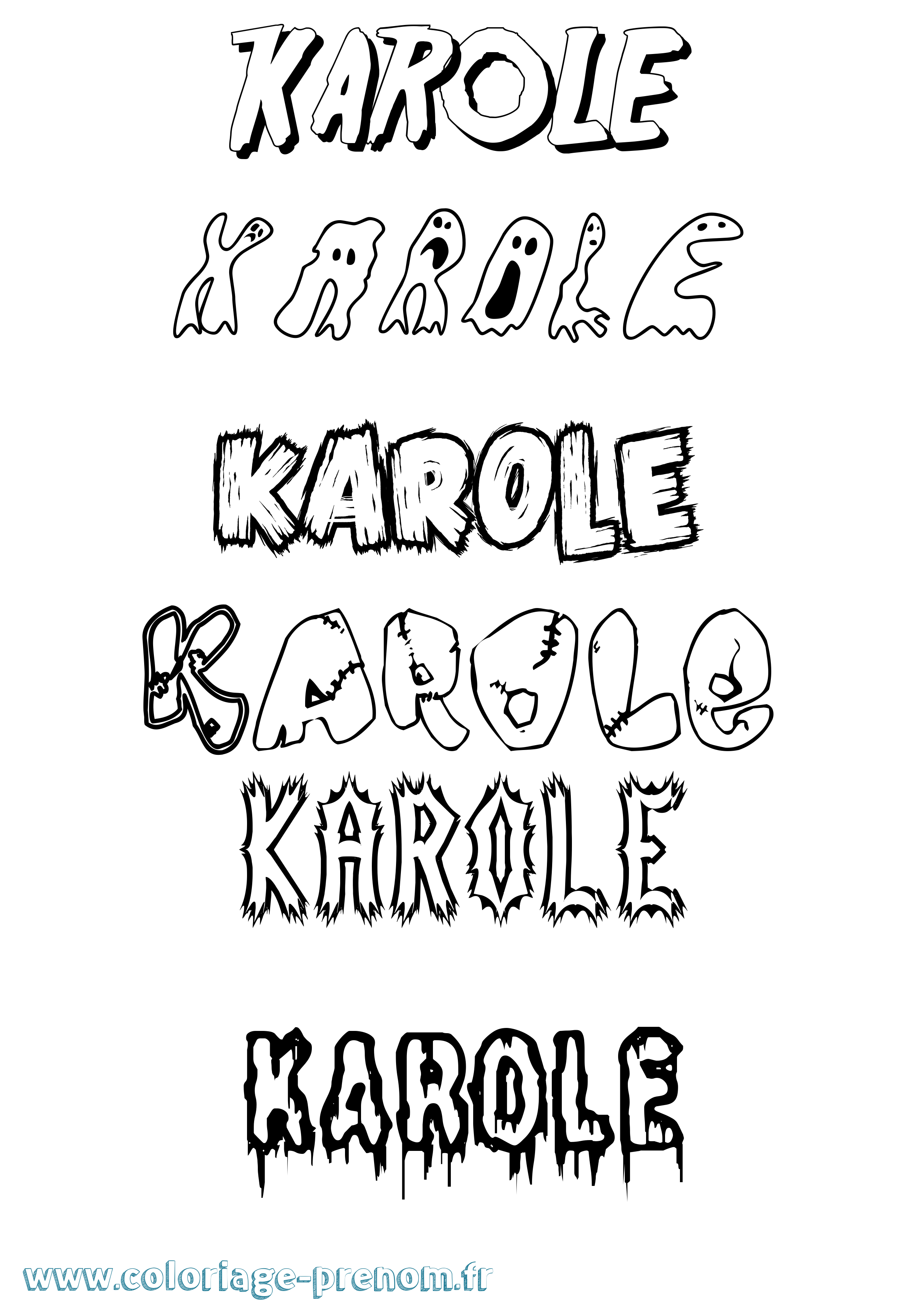 Coloriage Karole Frisson Coloriage prénom Karole Frisson