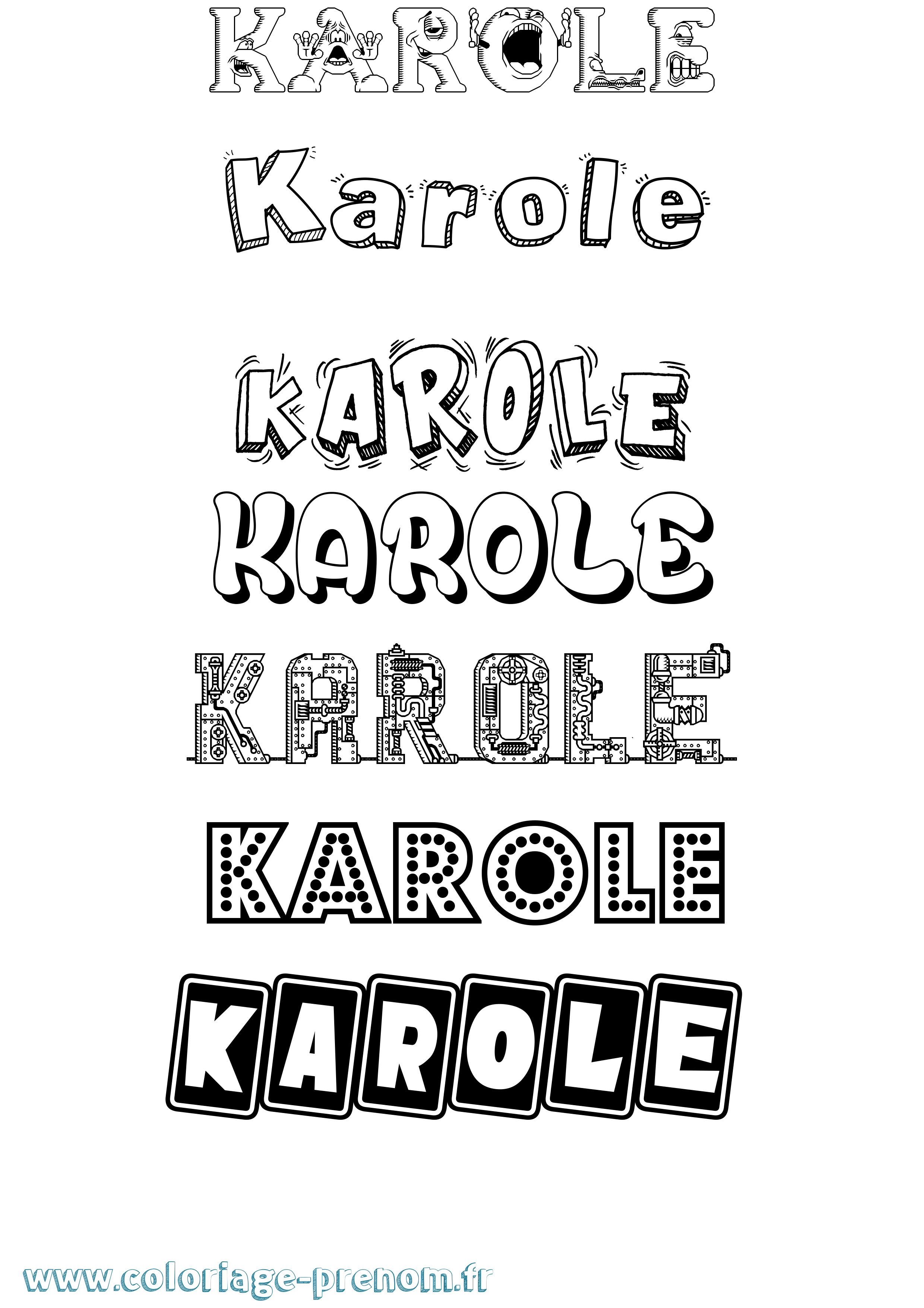 Coloriage Karole Fun Coloriage prénom Karole Fun
