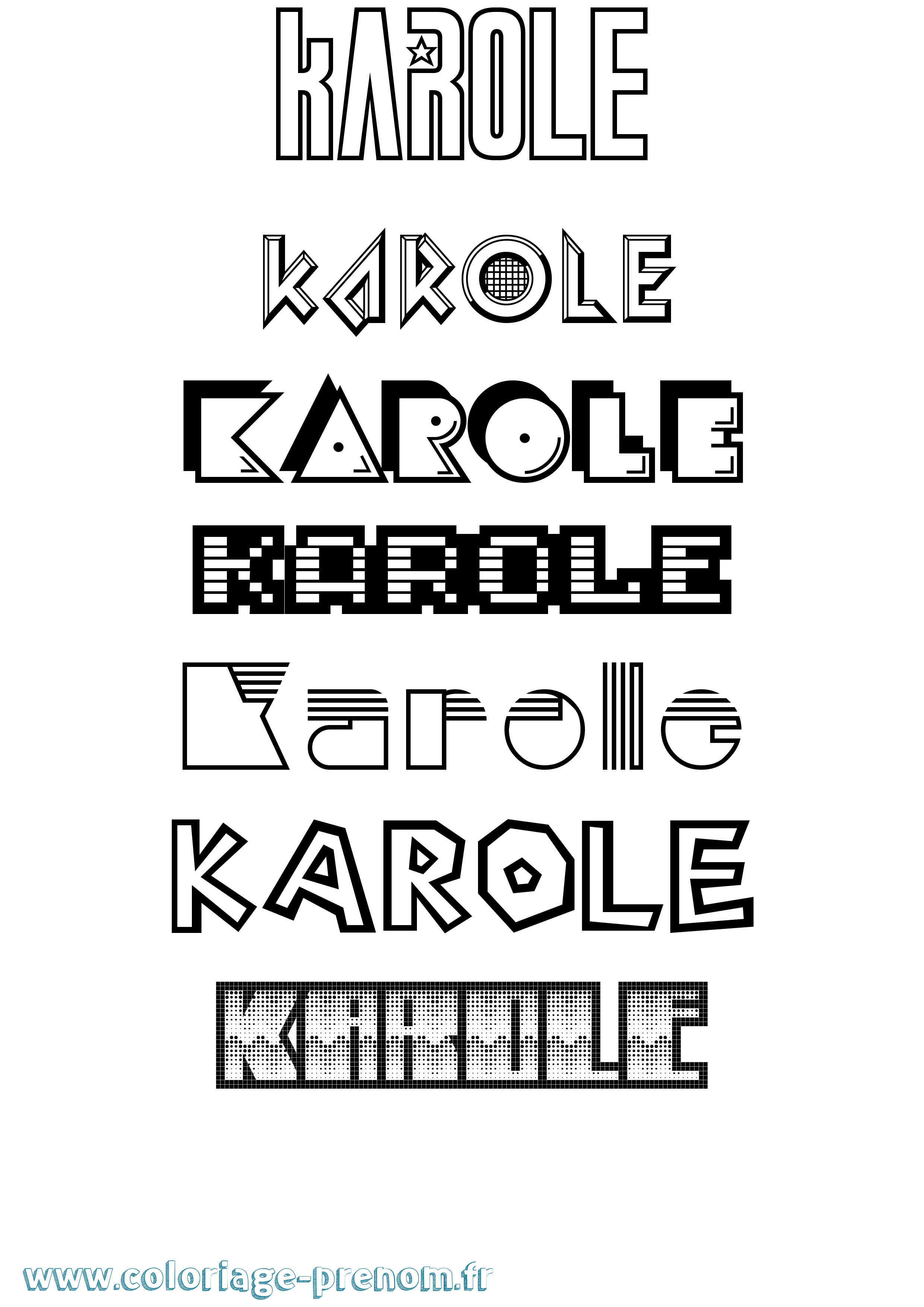 Coloriage Karole Jeux Vidéos Coloriage prénom Karole Jeux Vidéos
