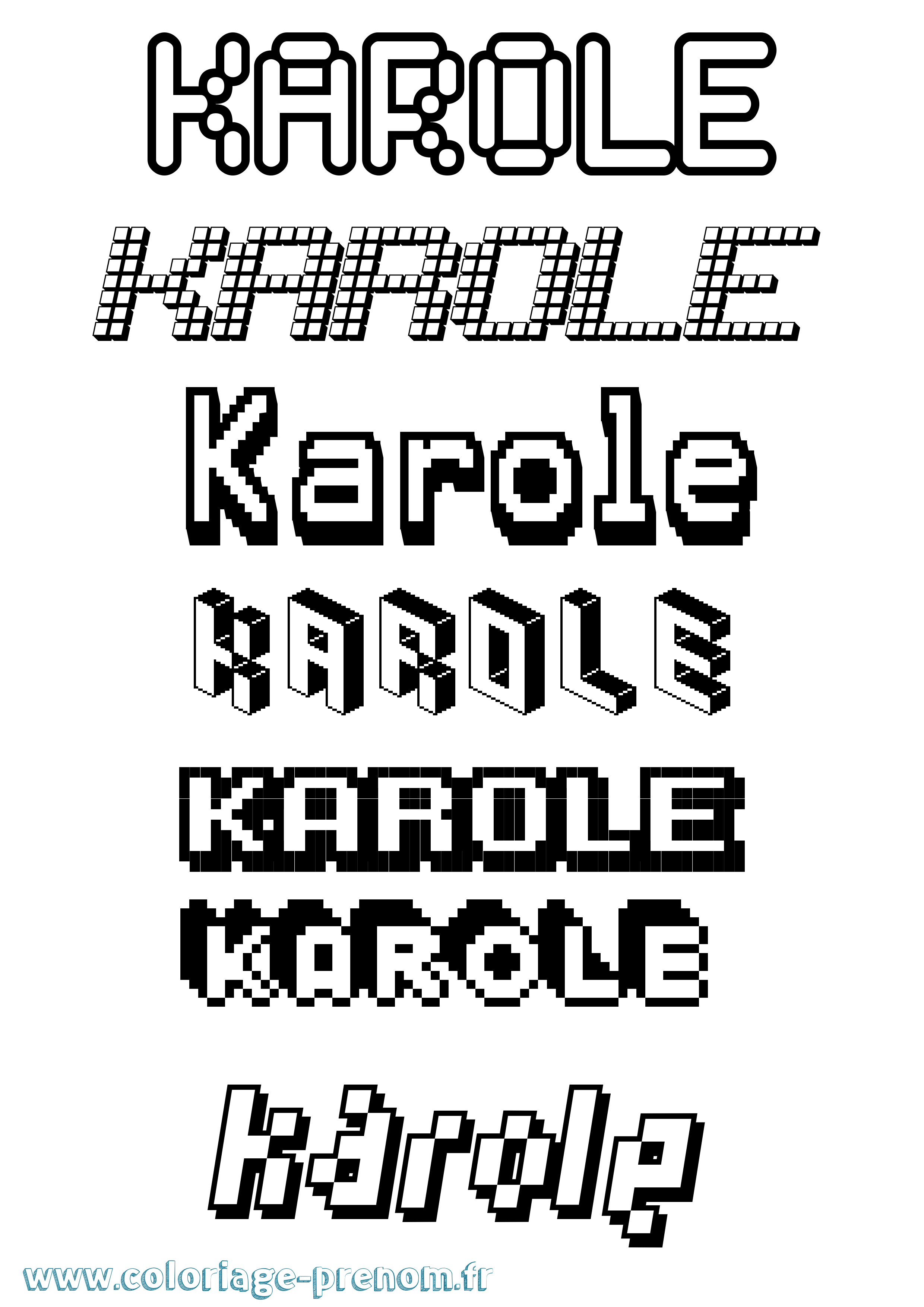 Coloriage Karole Pixel Coloriage prénom Karole Pixel