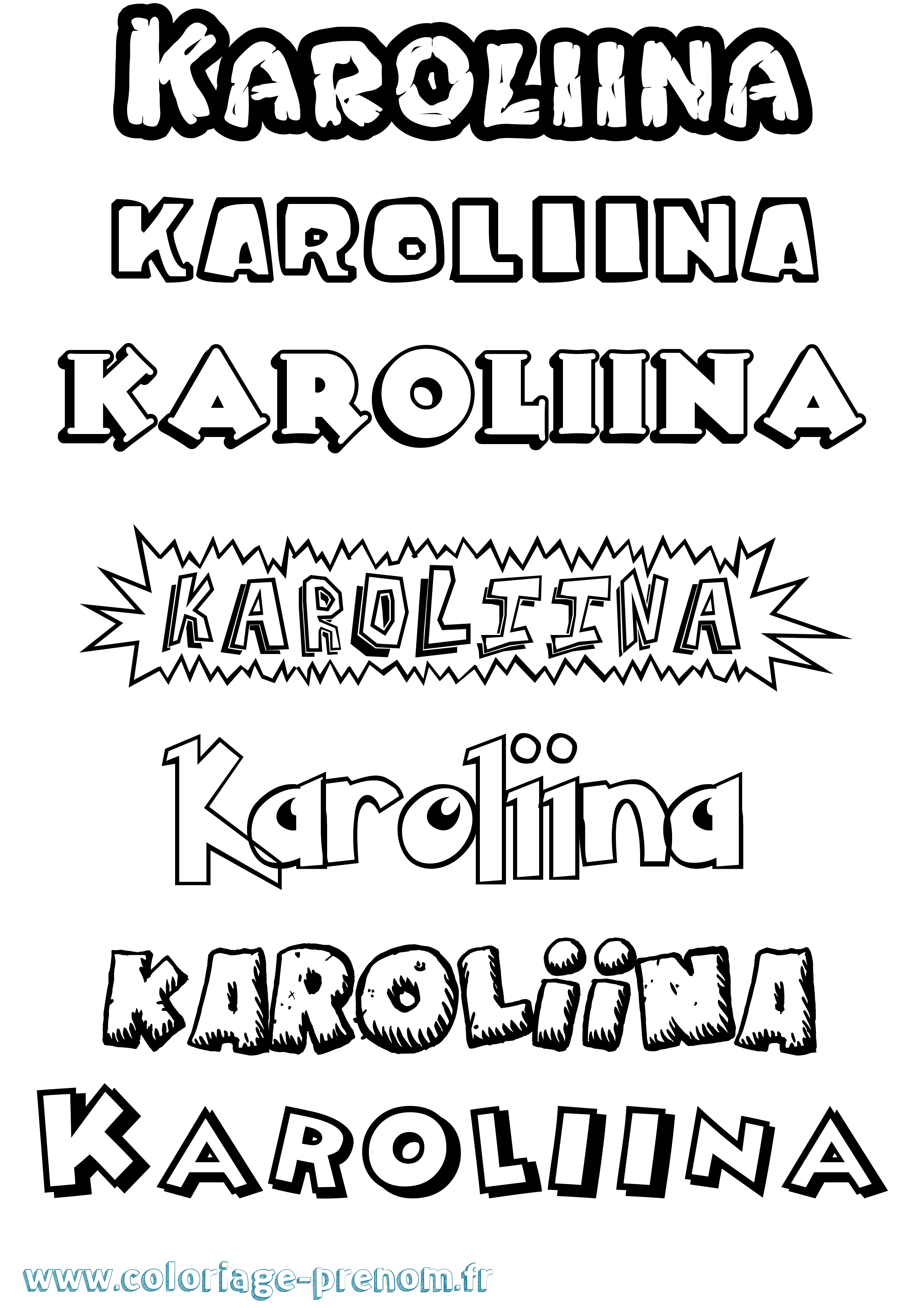 Coloriage Karoliina Dessin Animé Coloriage prénom Karoliina Dessin Animé