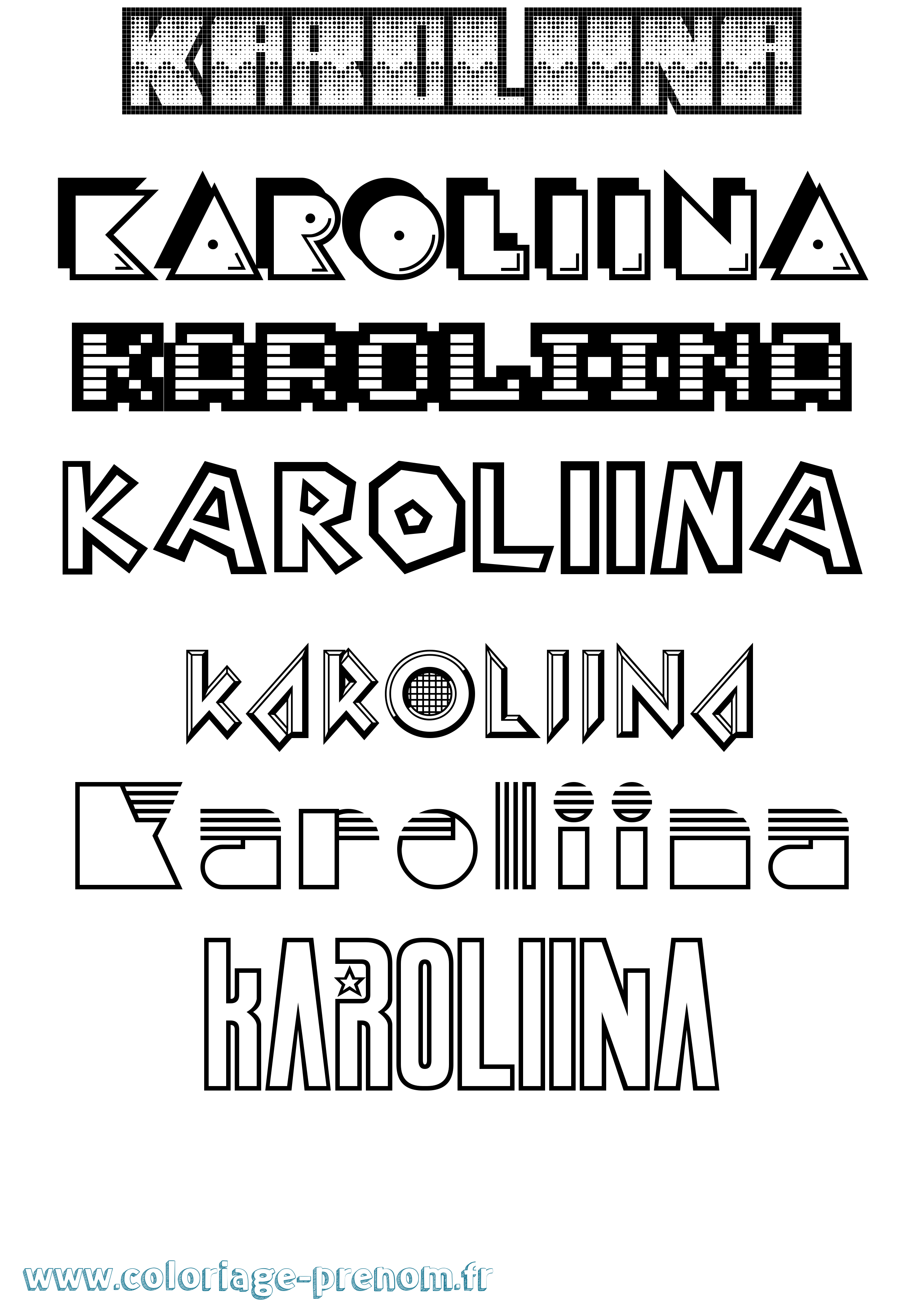 Coloriage Karoliina Jeux Vidéos Coloriage prénom Karoliina Jeux Vidéos