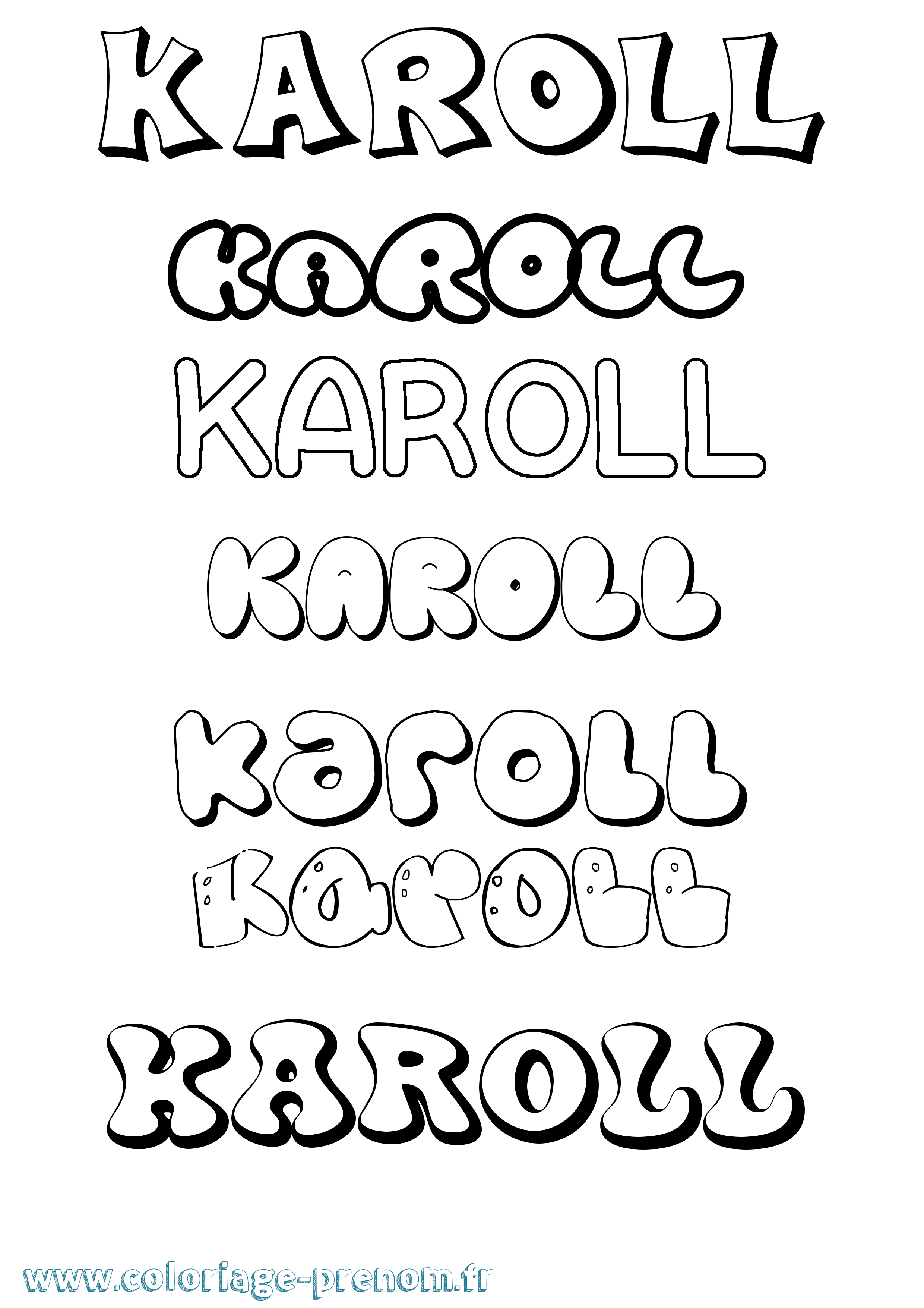 Coloriage Karoll Bubble Coloriage prénom Karoll Bubble