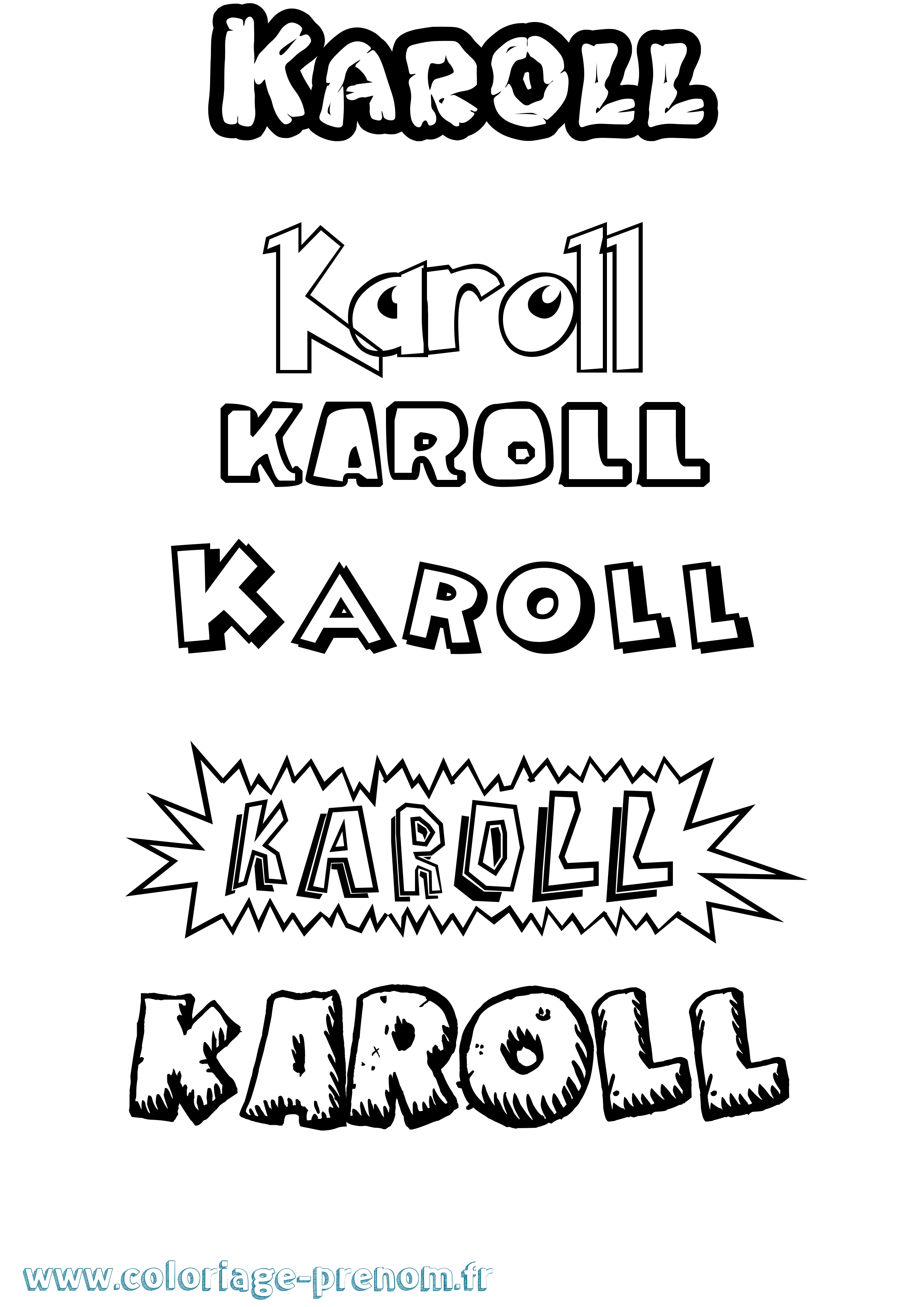Coloriage Karoll Dessin Animé Coloriage prénom Karoll Dessin Animé