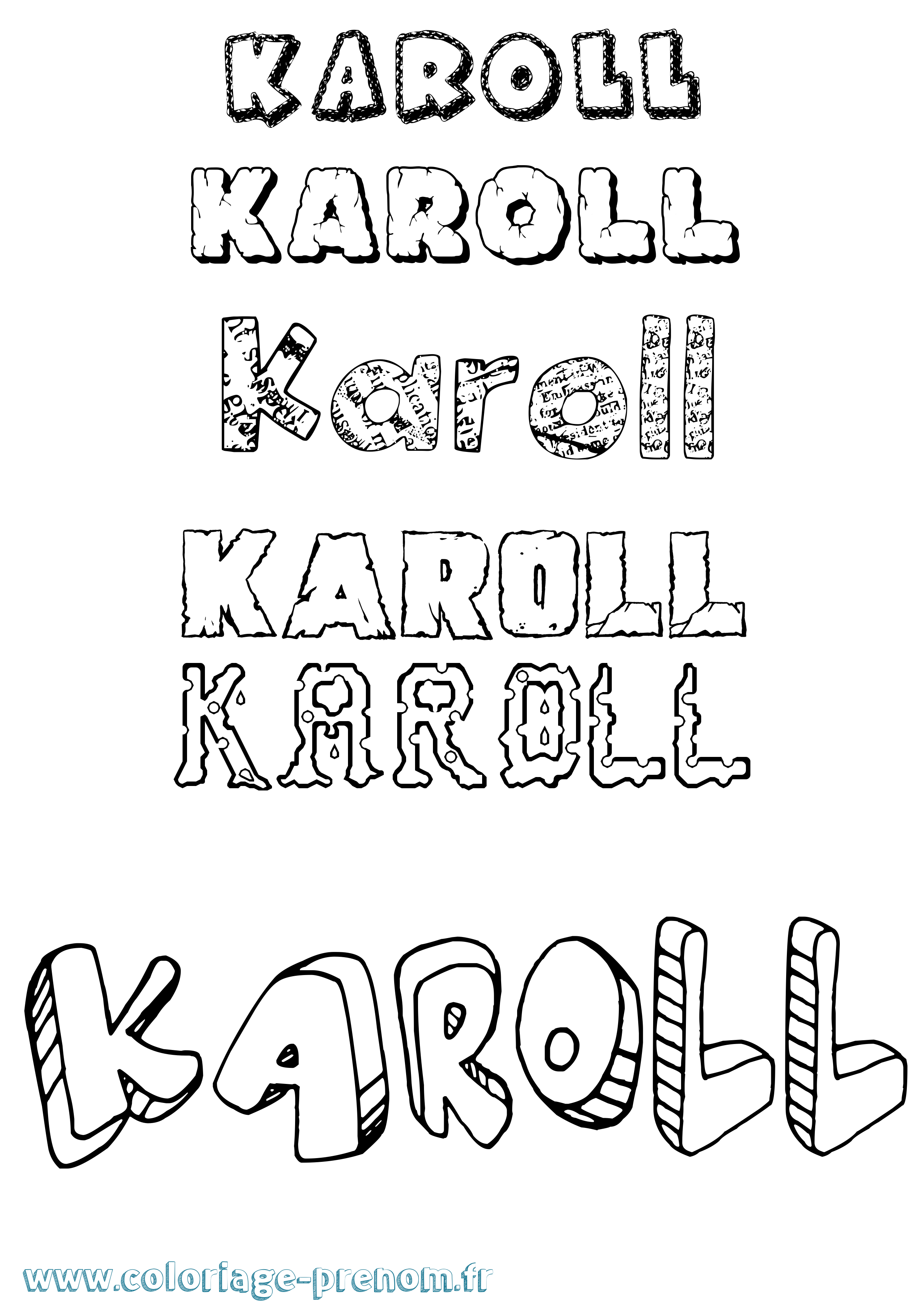 Coloriage Karoll Destructuré Coloriage prénom Karoll Destructuré