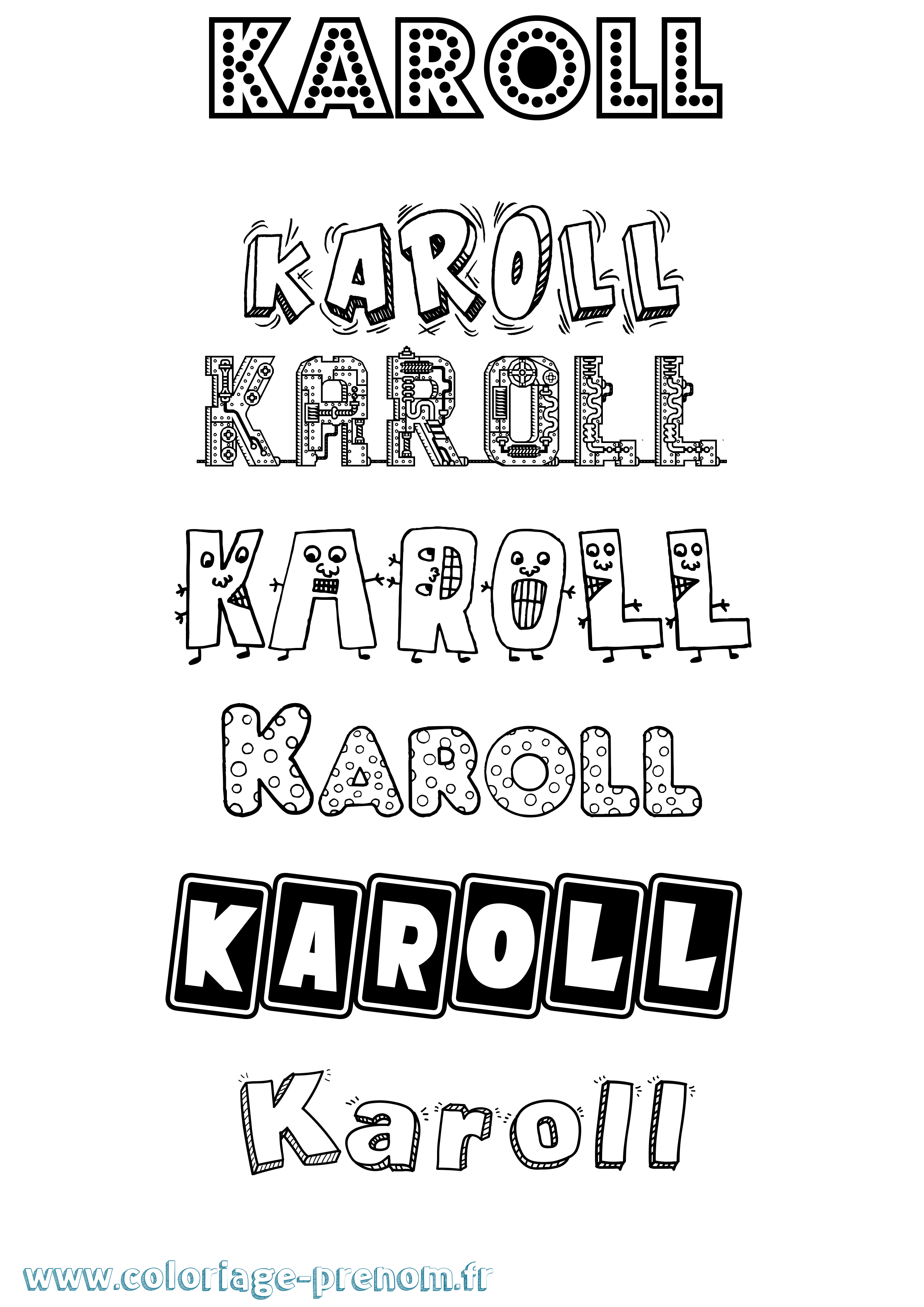 Coloriage Karoll Fun Coloriage prénom Karoll Fun