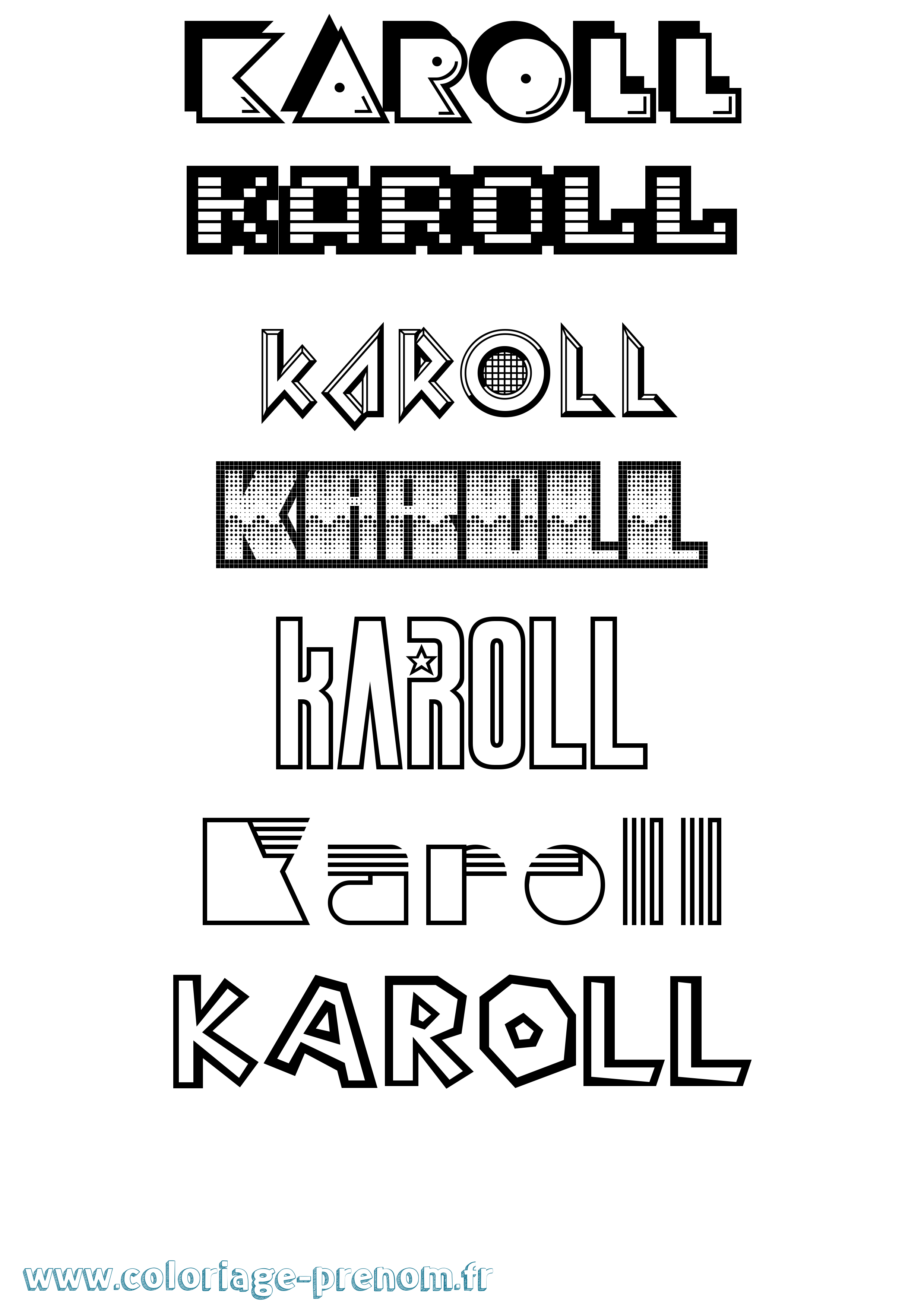 Coloriage Karoll Jeux Vidéos Coloriage prénom Karoll Jeux Vidéos